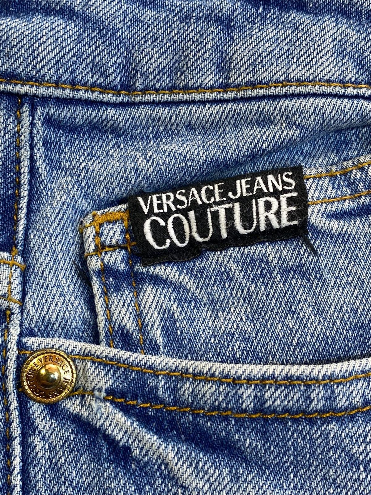 Versace Versace Jeans Couture Crop Flared Washed Denim Jeans Pants Size 28" / US 6 / IT 42 - 15 Thumbnail