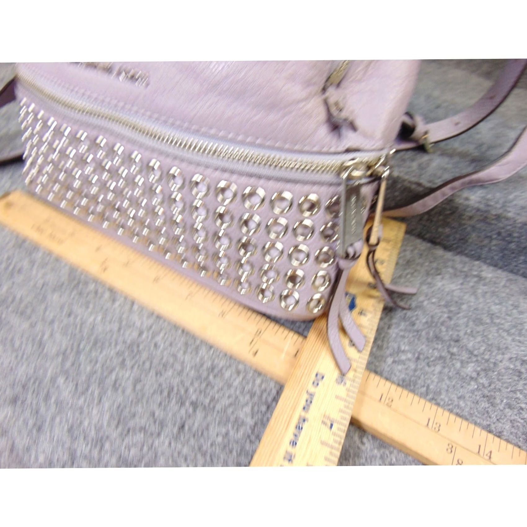 Michael Kors Michael Kors Rhea Backpack Lavender Purple Pebbled Leather Studded Grommet Bag Size ONE SIZE - 2 Thumbnail