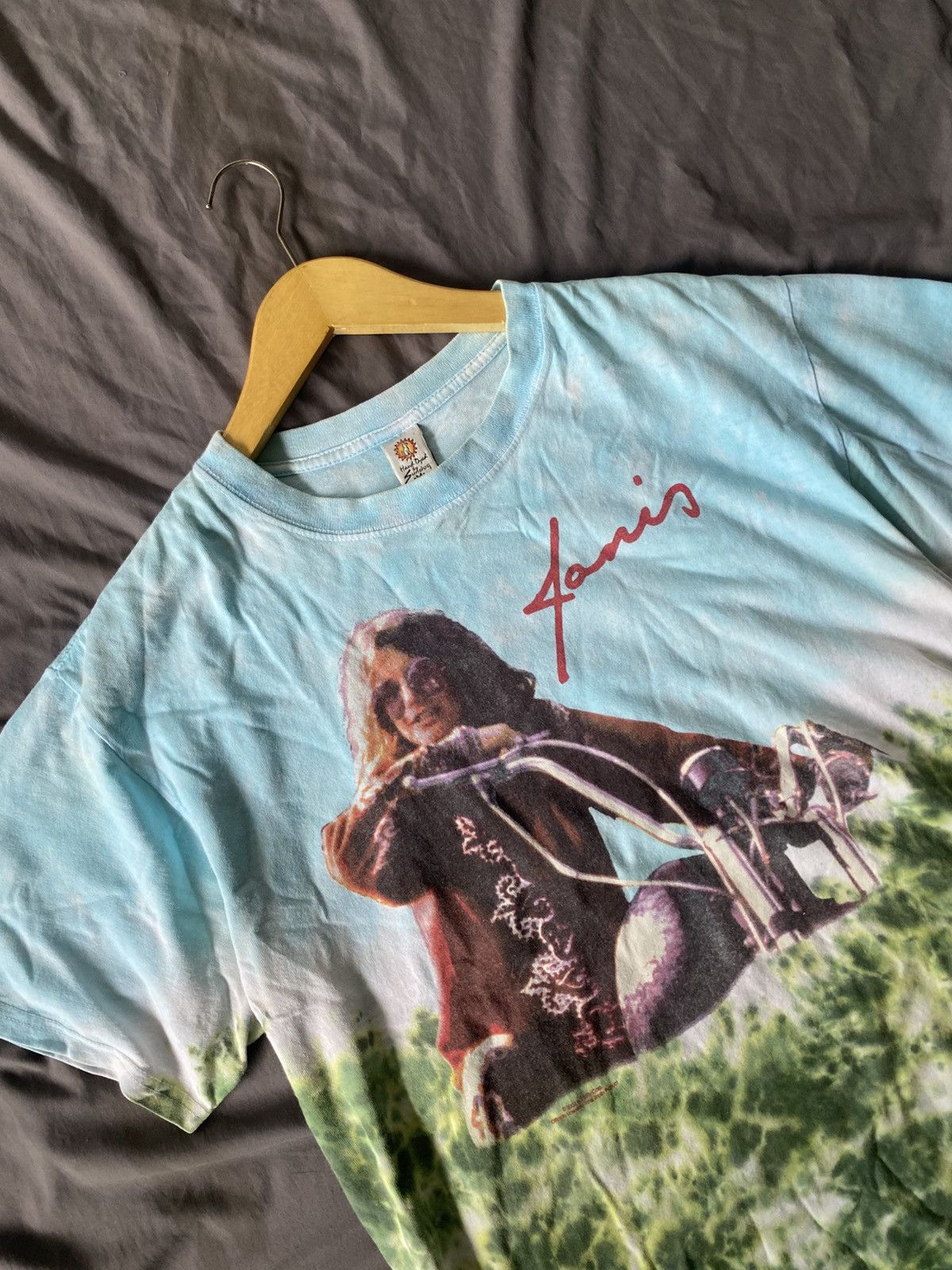 Vintage Vintage 00’s Janis Joplin Motorcycle Tiedye tee Size US M / EU 48-50 / 2 - 2 Thumbnail
