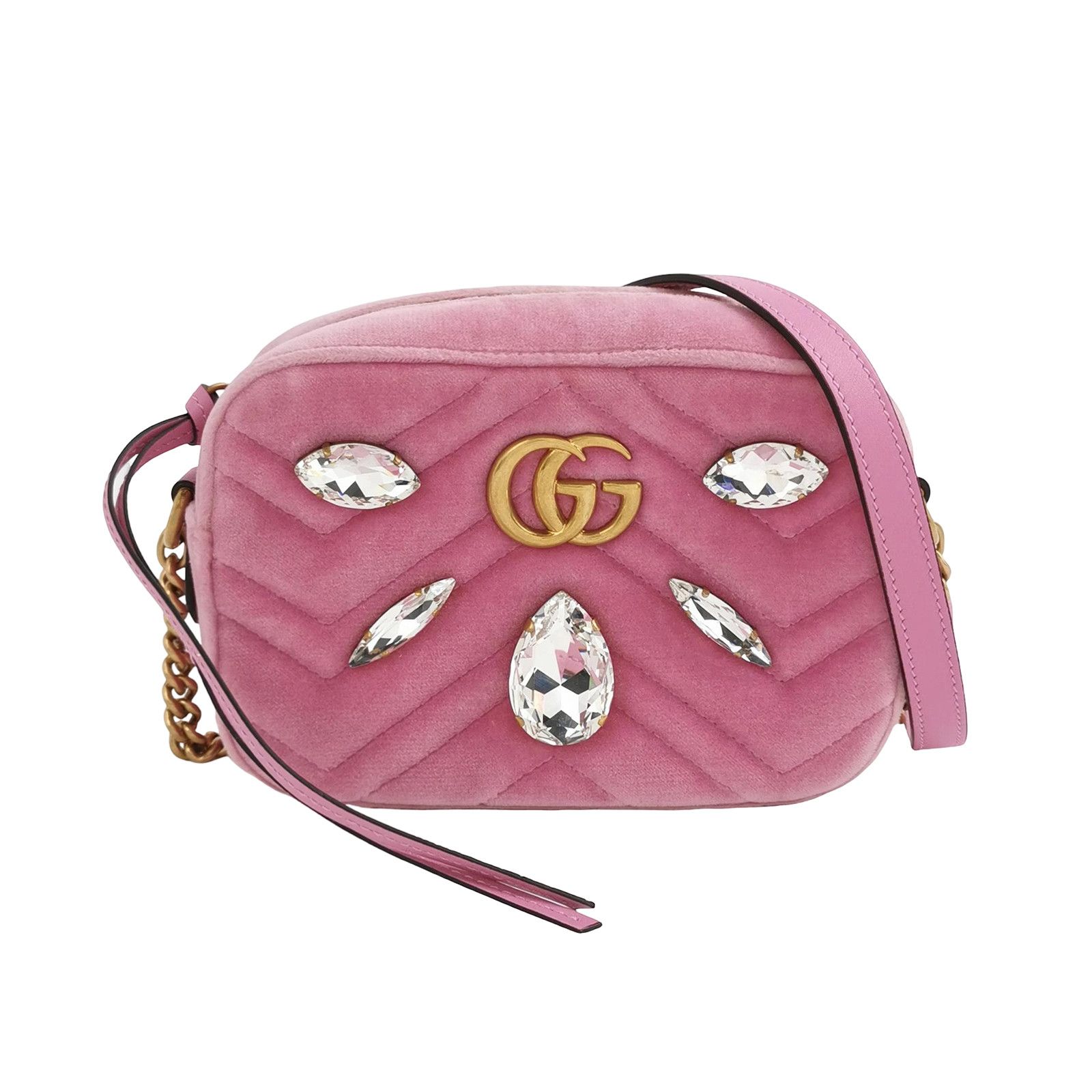 Gucci Gucci GG Marmont Velvet Crystal Shoulder Bag Size OS Size ONE SIZE - 1 Thumbnail