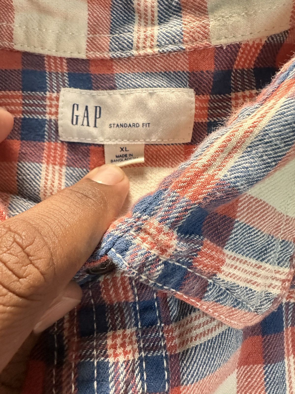 Designer × Gap White, Red and Blue GAP Flannel Shirt Size US XL / EU 56 / 4 - 3 Thumbnail