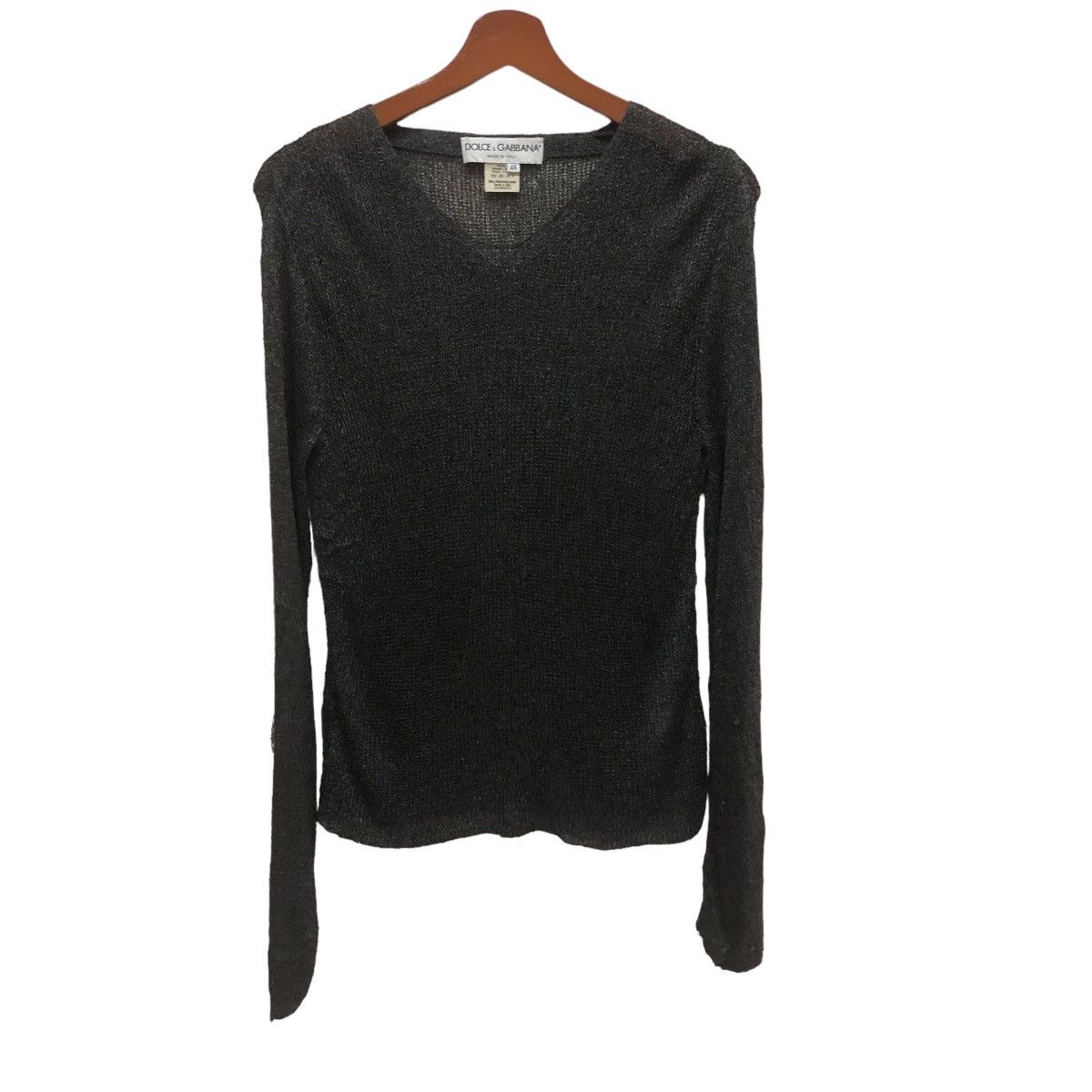 V- Neck Jumper Fishnet Long Sleeve Shirt