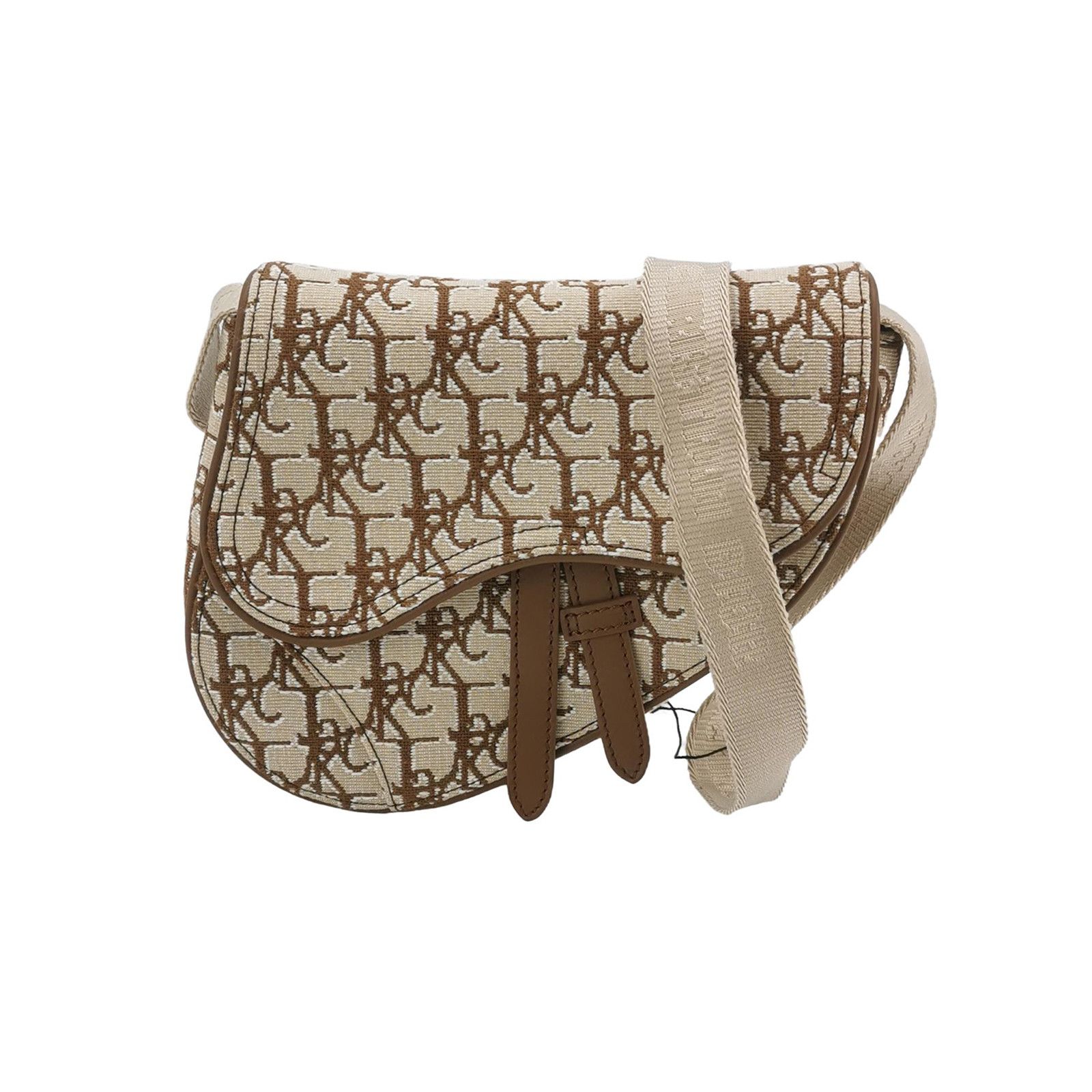 Dior Oblique Saddle Mini Shoulder Bag One Size in Beige, Women's