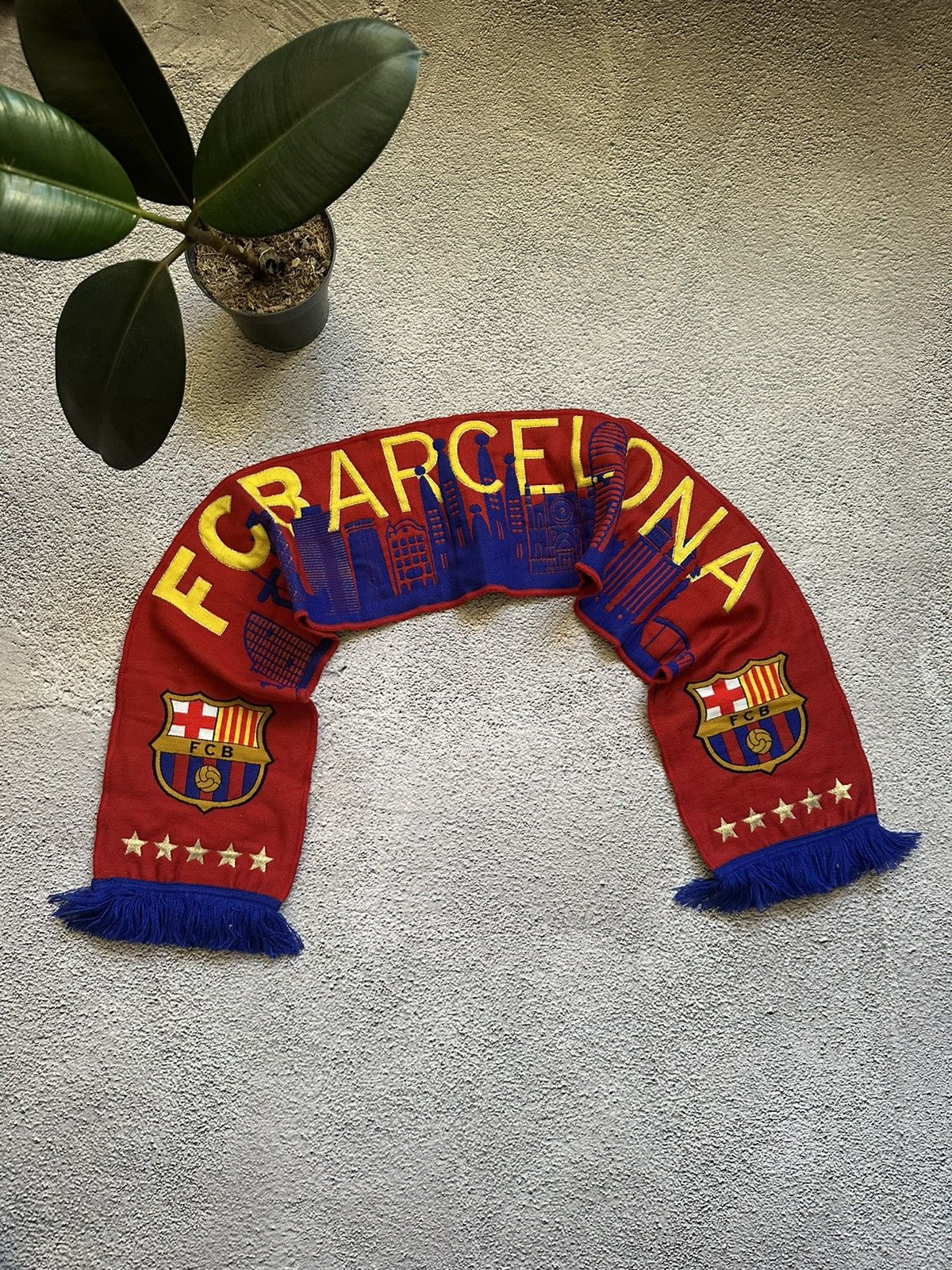 F.C. Barcelona Football Club Real Bristol Vintage Vintage F.C Barcelona Fanat Scarf Grailed