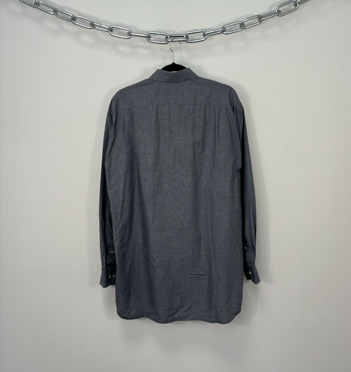 Valentino × Vintage Vintage Valentino Gray Pocket Logo Luxury Shirt Size US XL / EU 56 / 4 - 10 Thumbnail