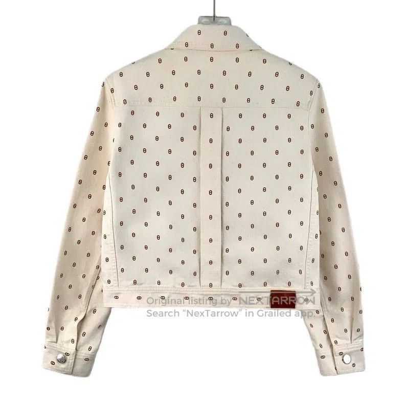 Hermes Hermes White Pig Nose Printed Cotton Lapel Single Breasted Size S / US 4 / IT 40 - 2 Thumbnail