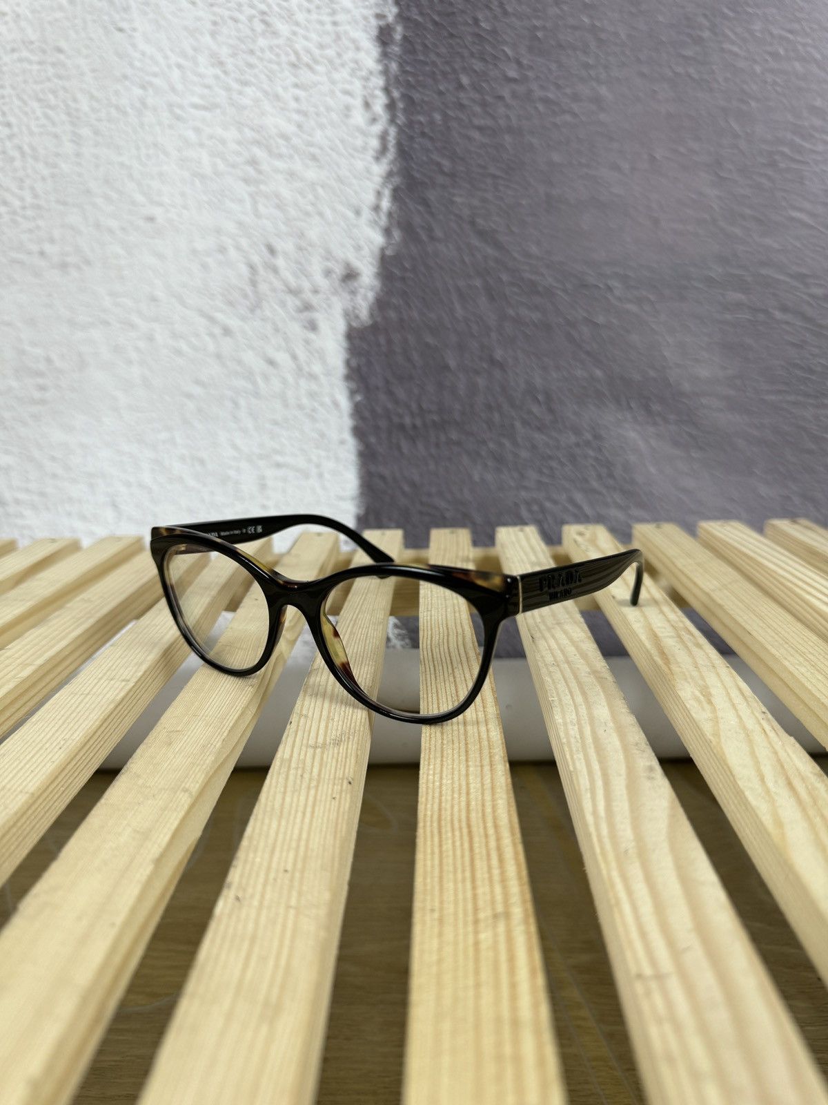PRADA Milano Eyeglasses VPR05W 389-1O1 53-19 Cat Eye Frame