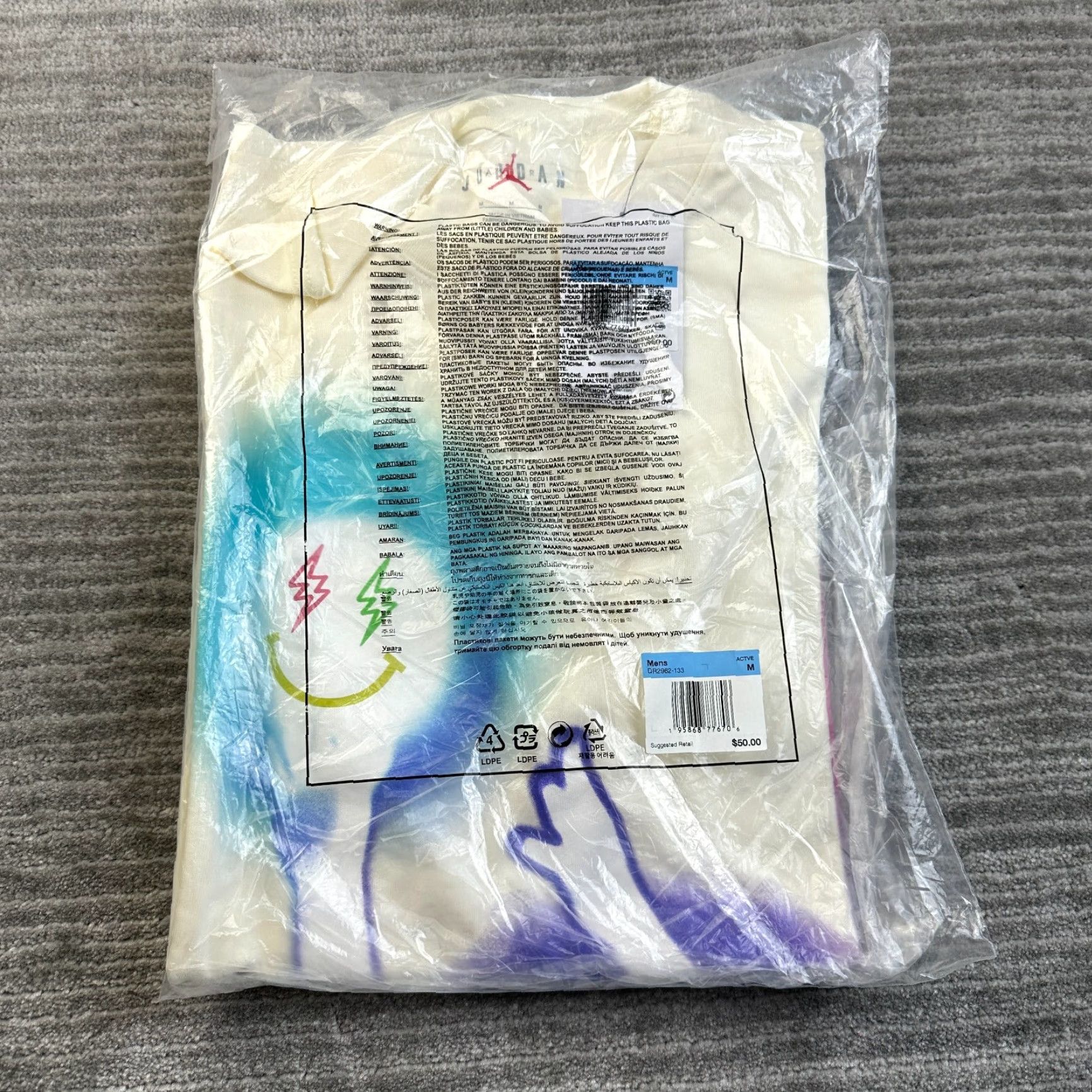 Jordan Brand Jordan J Balvin Shirt Mens Medium White Sail Graphic Short Sleeve Crew Neck Jordan Brand Size US M / EU 48-50 / 2 - 3 Thumbnail