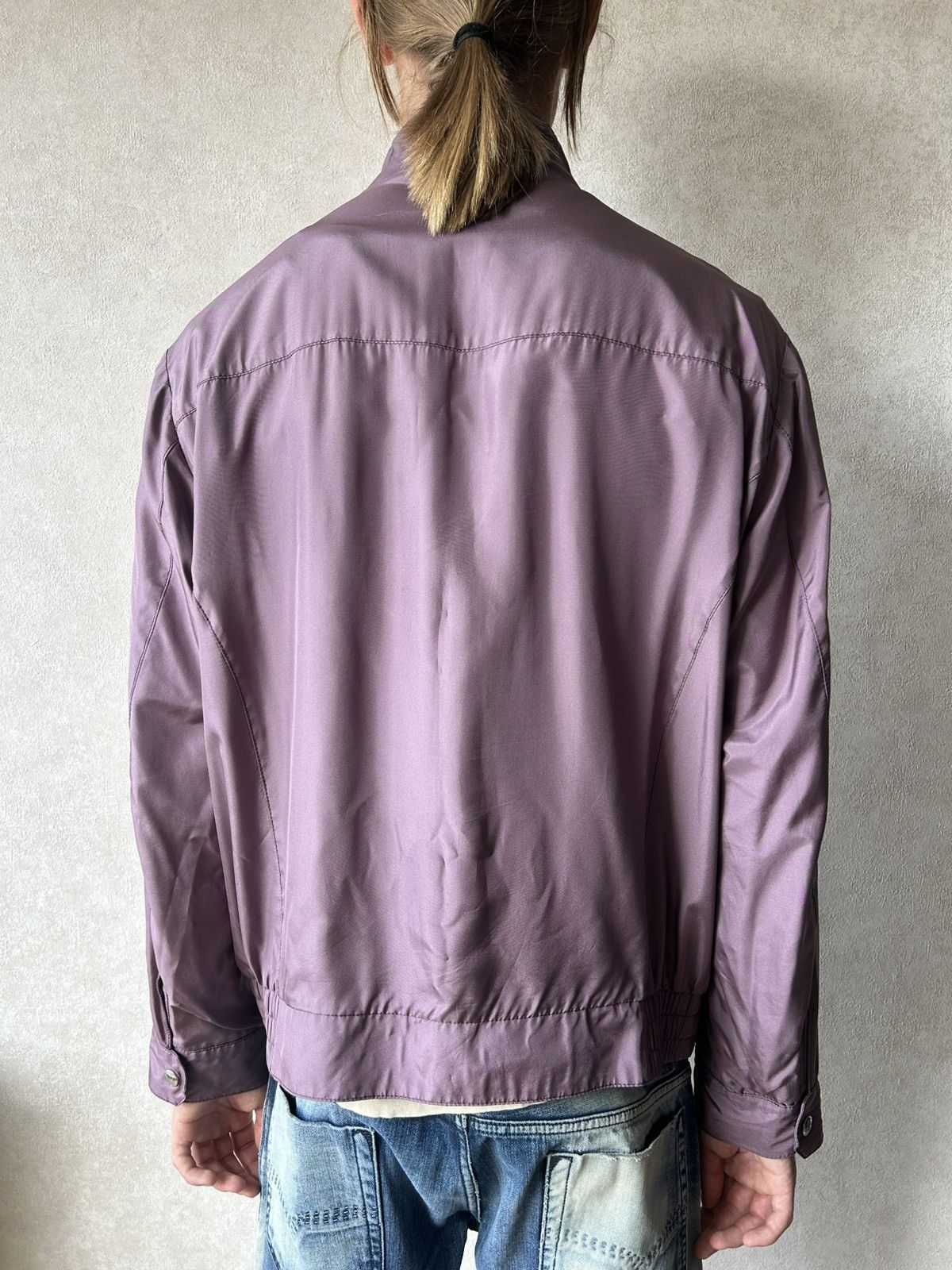 Brioni Brioni Lightweight 100% Silk Blend Zip Jacket Purple Size US XL / EU 56 / 4 - 3 Thumbnail