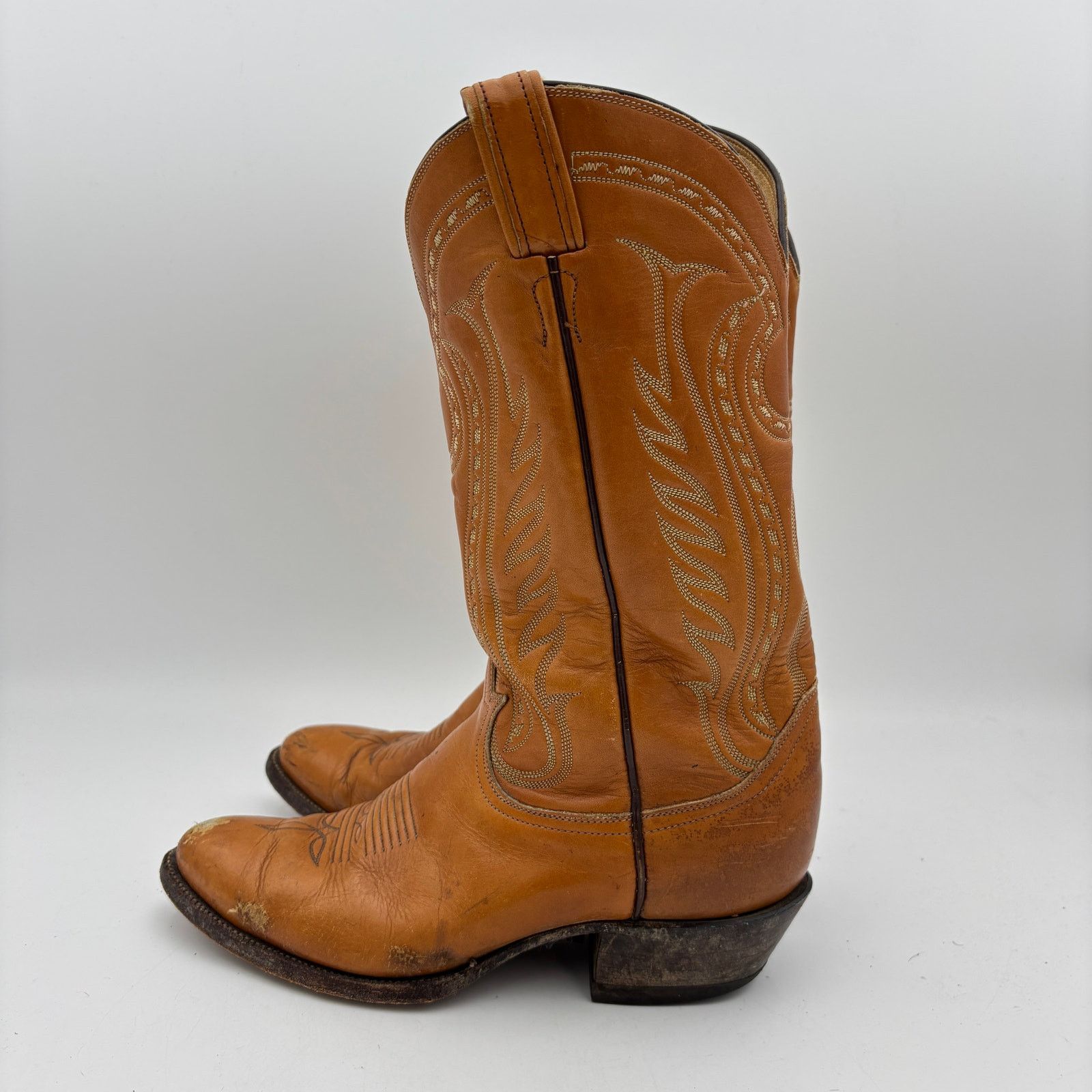 Tony Lama Vintage Tony Lama 6130 Stitched Leather Boots Men's 8.5D Size US 8.5 / EU 41-42 - 5 Thumbnail