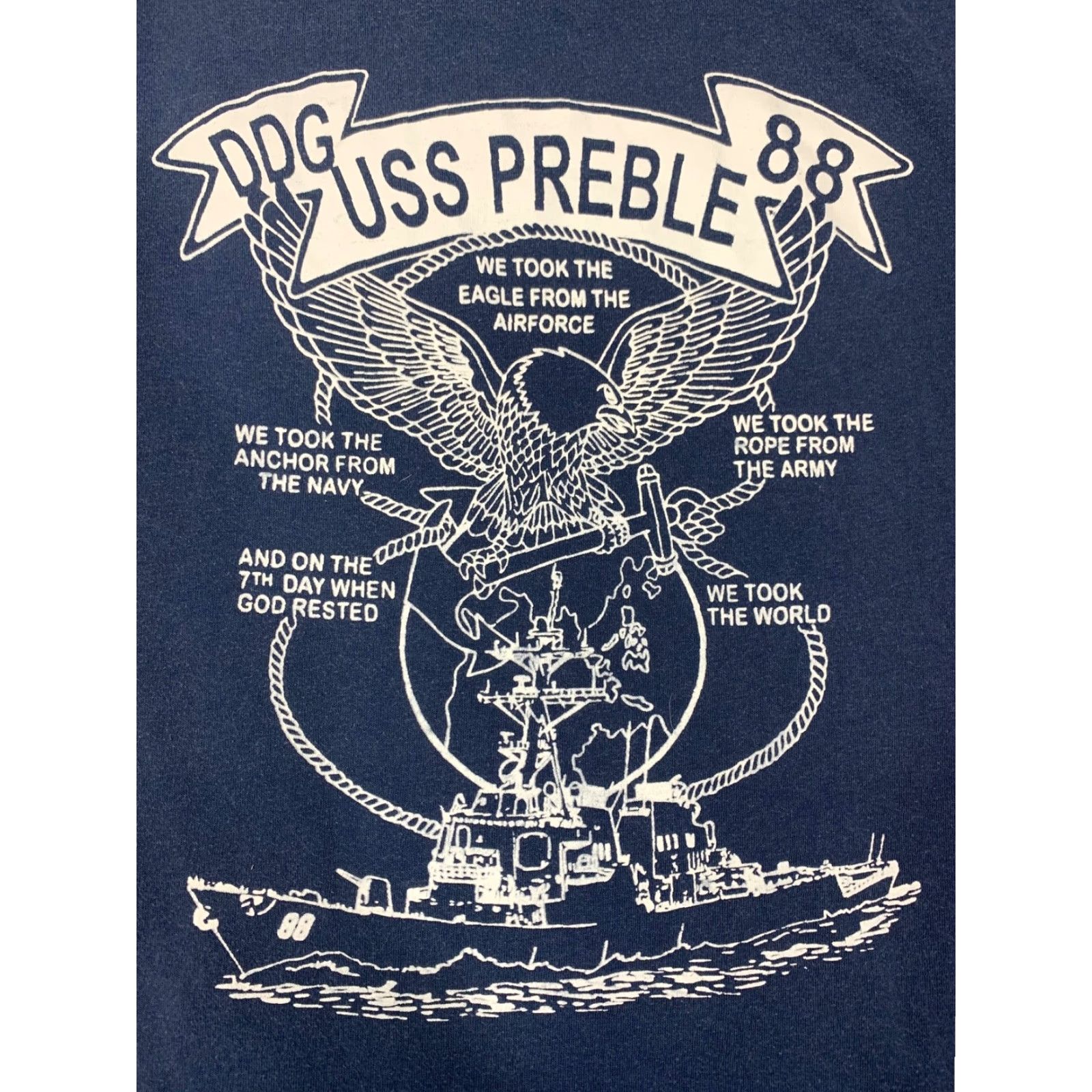 Whistles VINTAGE 90s 80s Graphic Navy Ship Logo T Shirt Blue Size M Short Sleeve Whistler Unisex Size US M / EU 48-50 / 2 - 2 Thumbnail