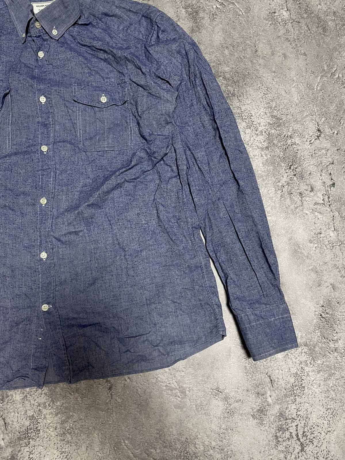 Maison Kitsune Maison Kitsune Striped Logo Button Up Shirt Size US M / EU 48-50 / 2 - 2 Thumbnail