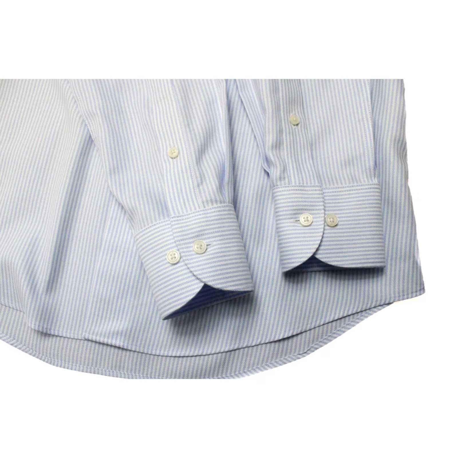 Suitsupply Suitsupply Dress Shirt Men 37 / 14 1/2 Pinstriped Extra Slim Fit Button Up Blue Shirt Men Size 36R - 5 Thumbnail