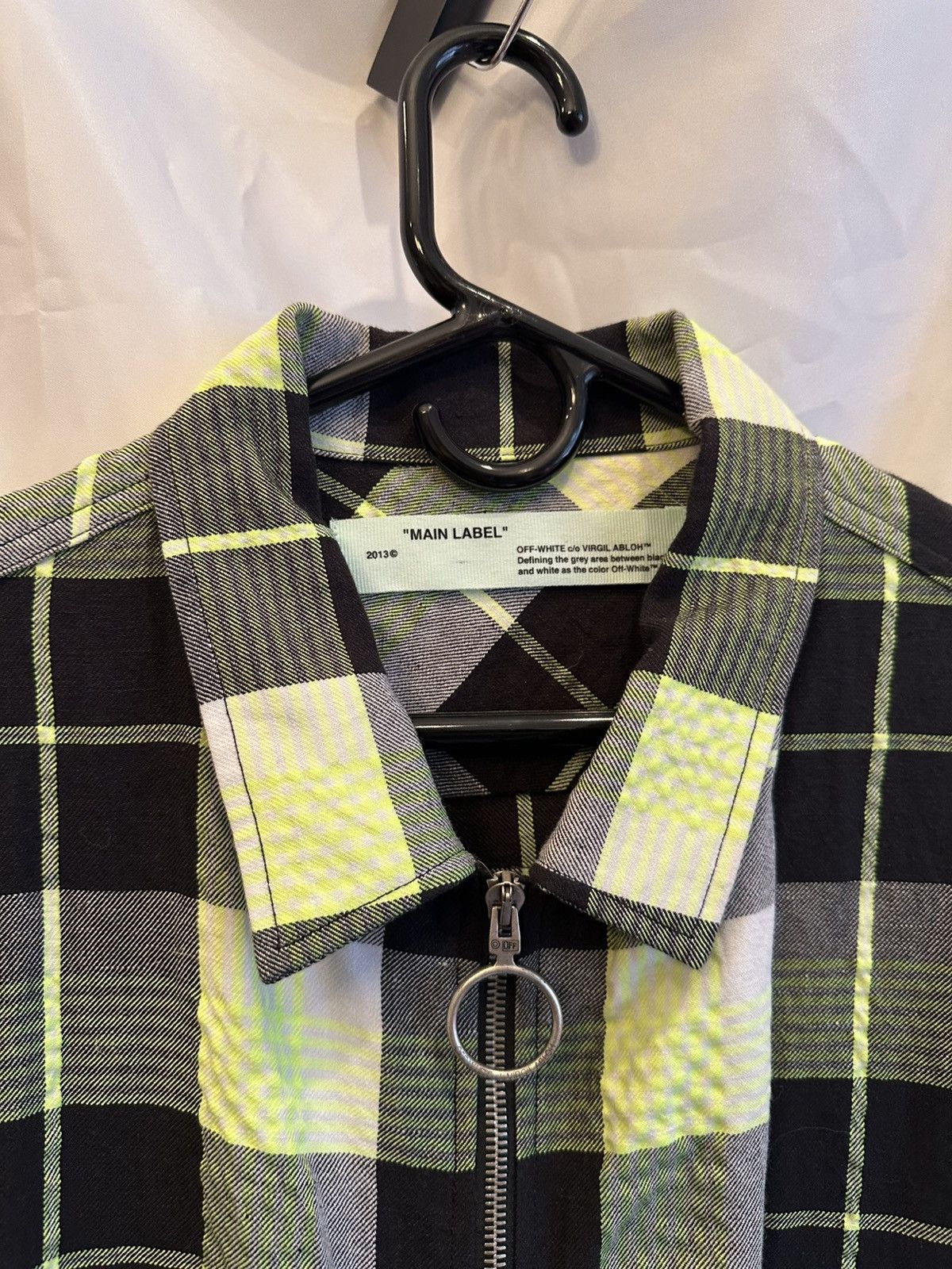 Off-White Off-White Yellow Plaid Zip Up Shirt Size US XL / EU 56 / 4 - 3 Thumbnail