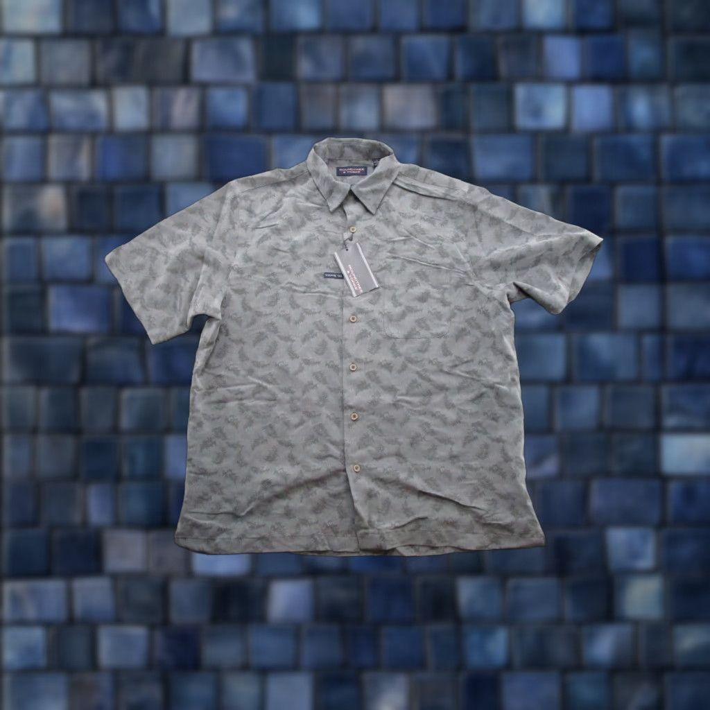 Roundtree & Yorke Roundtree & Yorke Gray Leaf Square Tail Button Shirt Mens L Modal Blend NEW Size US L / EU 52-54 / 3 - 1 Thumbnail