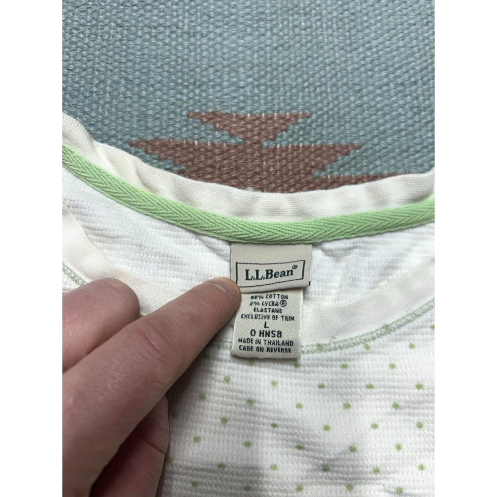 Vintage VINTAGE L.L. Bean waffle knit thermal shirt polka dot base layer Women’s Large Shirt Size L / US 10 / IT 46 - 4 Thumbnail