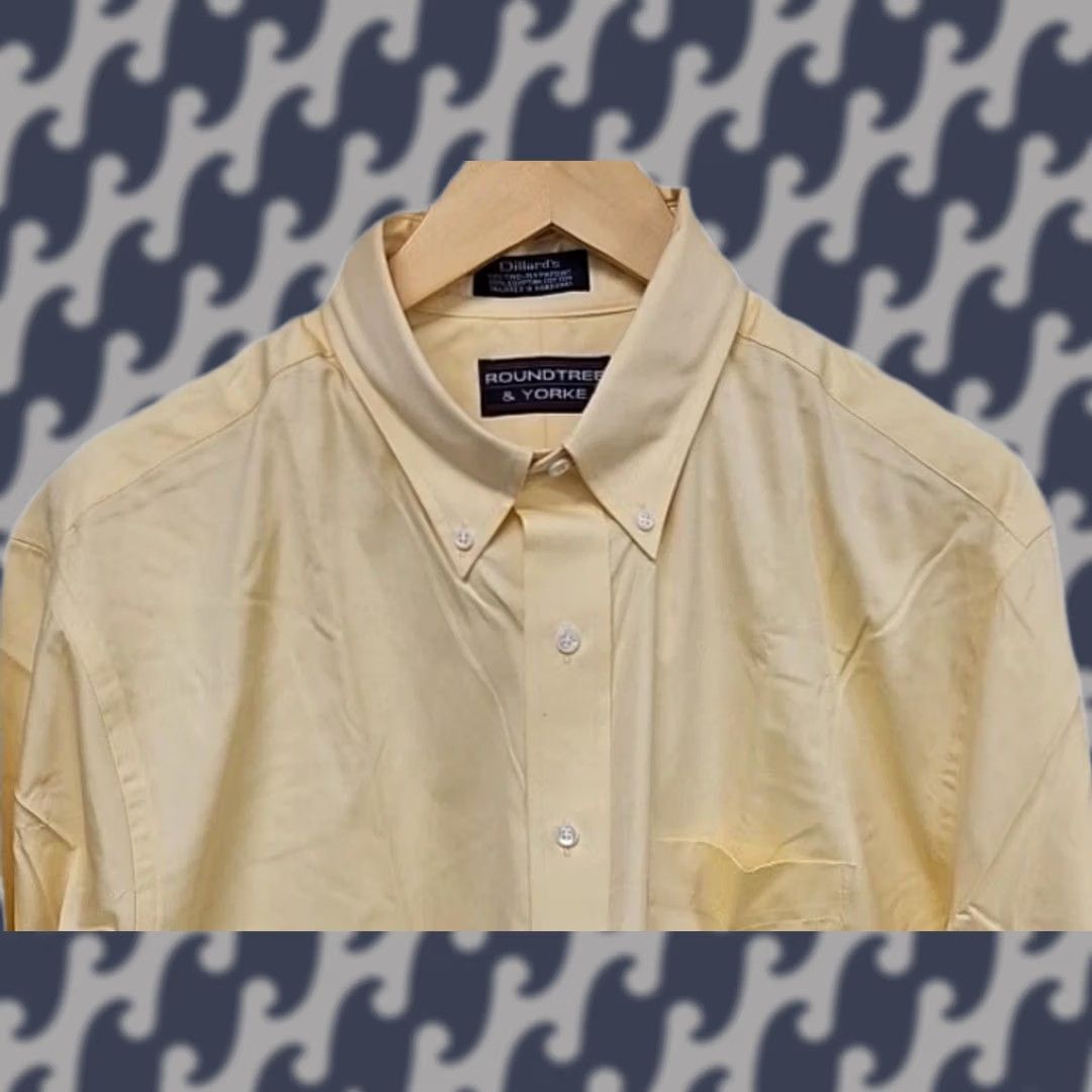 Roundtree & Yorke Roundtree & Yorke Casuals Button Up Long Sleeve Men XL Shirt Yellow NWT Cotton Size US XL / EU 56 / 4 - 1 Thumbnail