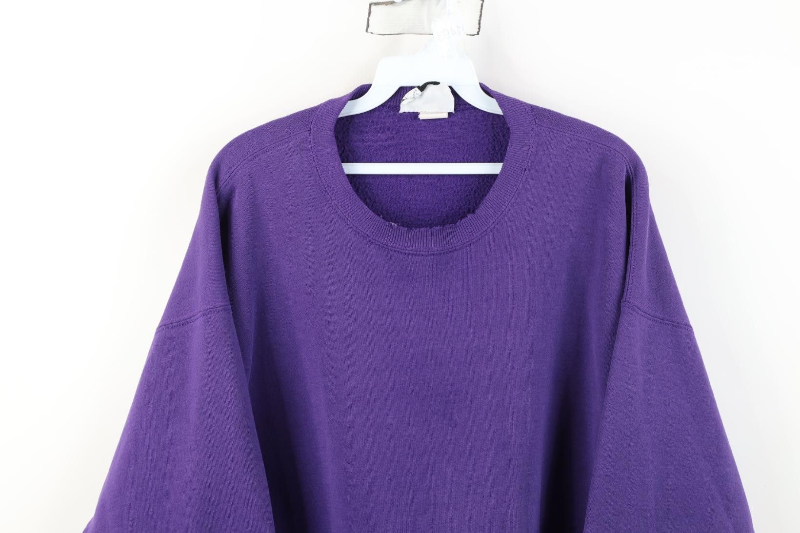 Vintage Vintage 90s Streetwear Heavyweight Sweatshirt Purple USA Size XL / US 12-14 / IT 48-50 - 2 Thumbnail