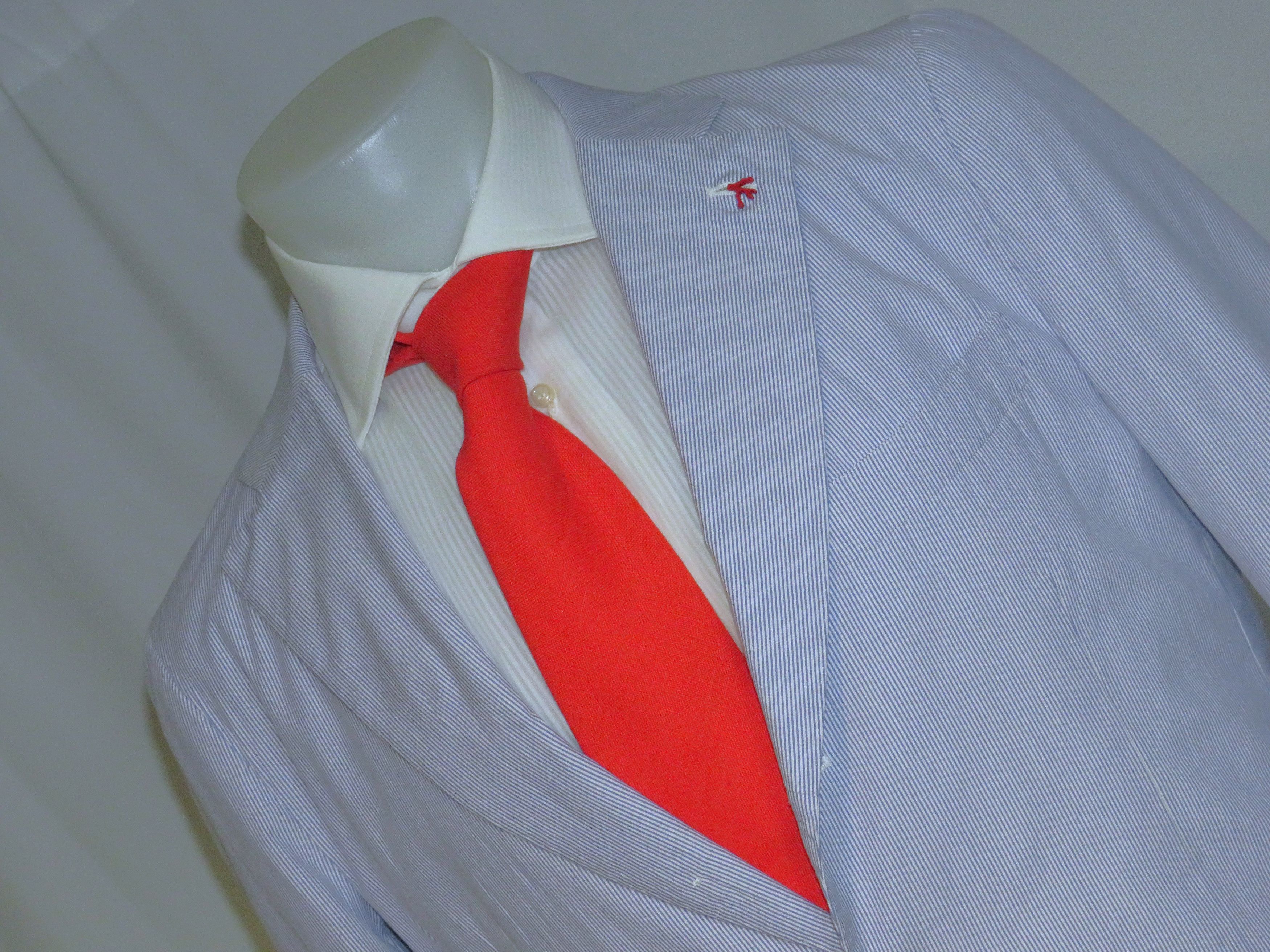 Isaia Sailor Seersucker Blue Stripe Current Three/Two Blazer 42R Size 42R - 5 Thumbnail