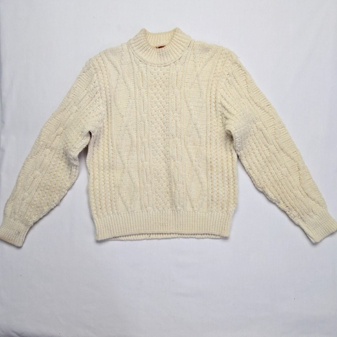 Sears Vintage Sears Sweater Cable Knit Wool 70s Mock Neck Small Size US S / EU 44-46 / 1 - 1 Thumbnail