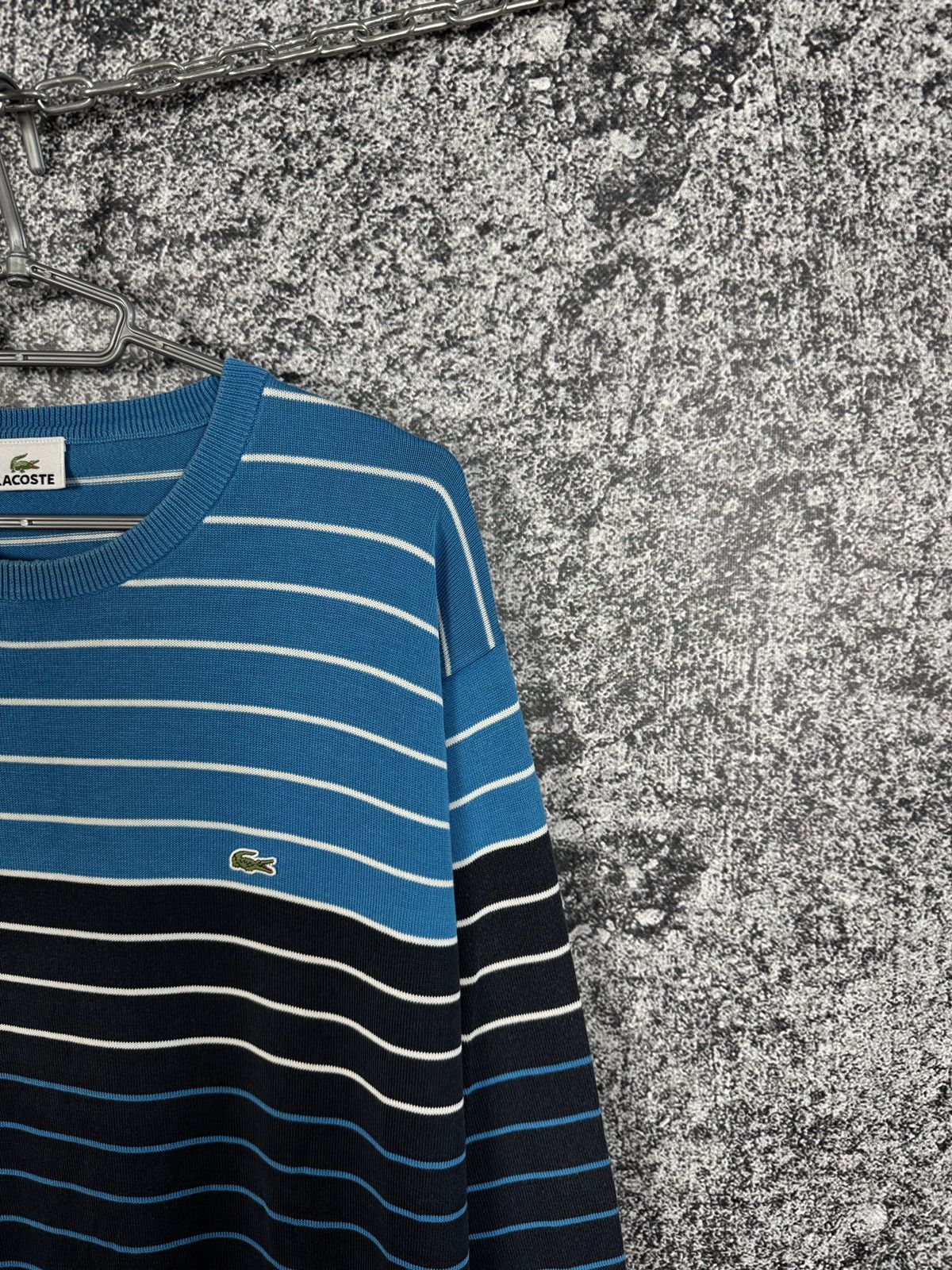 Lacoste Lacoste Vintage Crewneck Sweater Striped Pullover Size 6 Size US XL / EU 56 / 4 - 2 Thumbnail