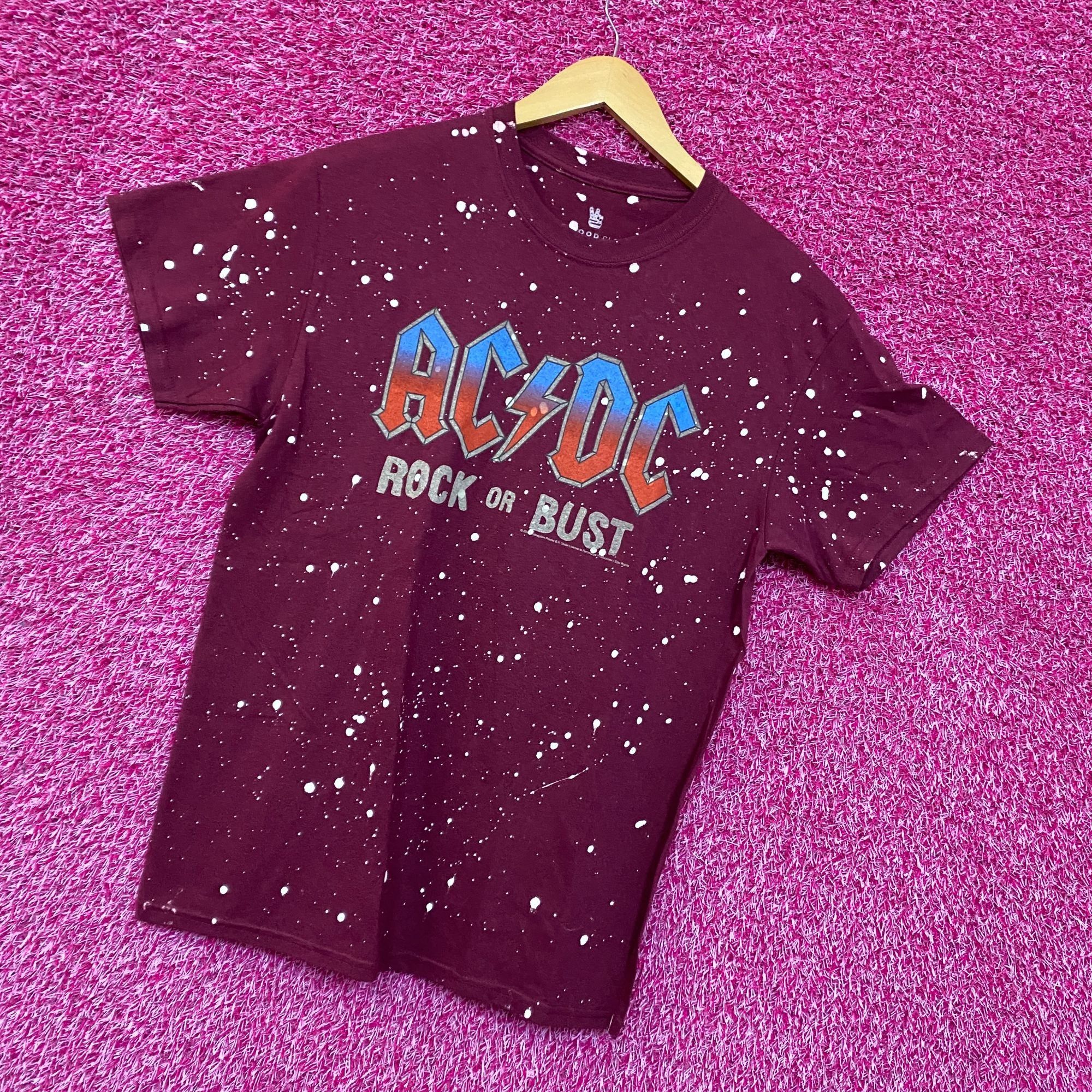 AC/DC AcDc Rock Or Bust Splatter Dye Music Tshirt size Small Size US S / EU 44-46 / 1 - 3 Thumbnail