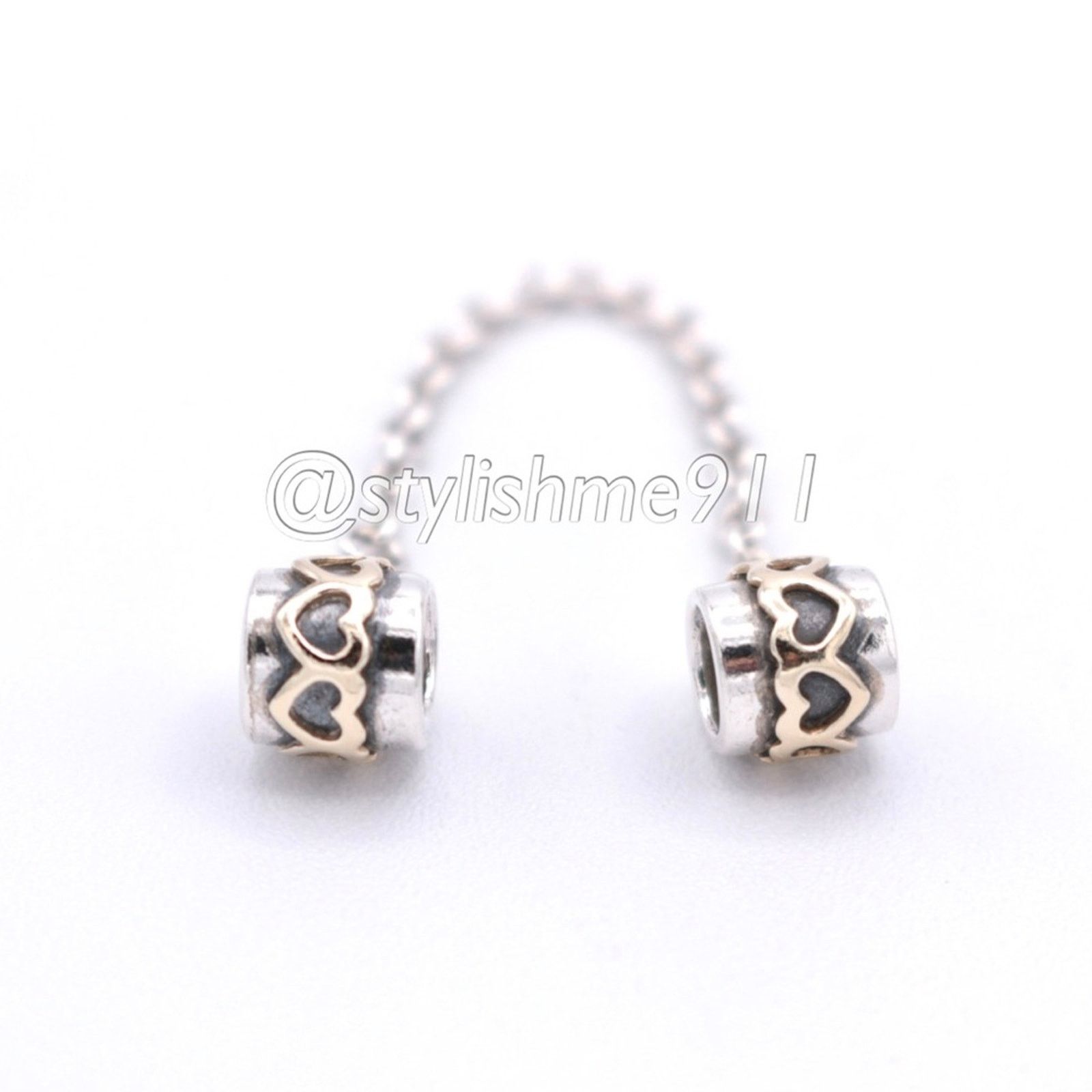 pandora Authentic PANDORA Two Tone Heart Safety Chain - 790307-05 Size ONE SIZE - 10 Thumbnail