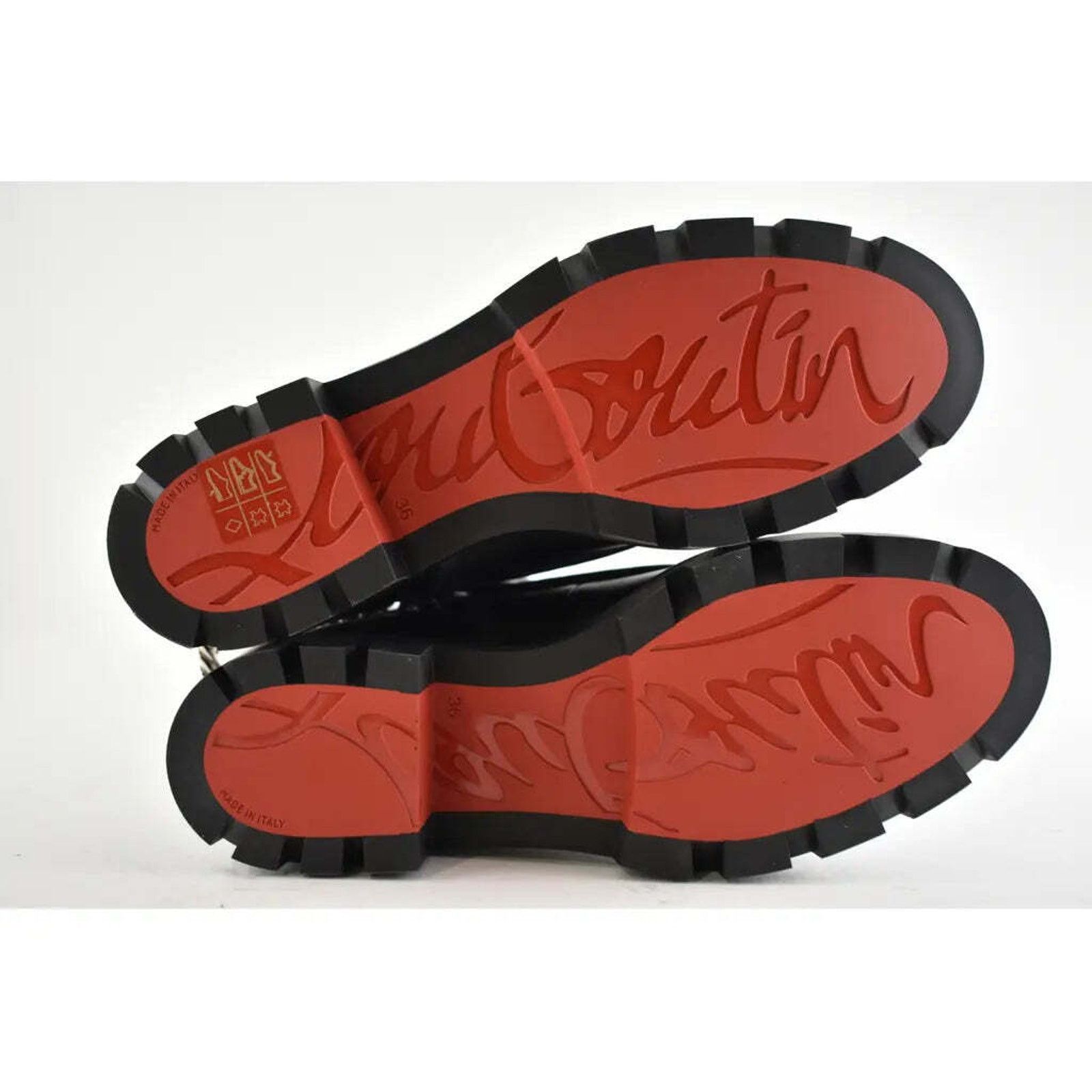 Christian Louboutin Christian Louboutin Maddic Max Flat Calf Black Silver Chain Size US 6 / IT 36 - 10 Thumbnail
