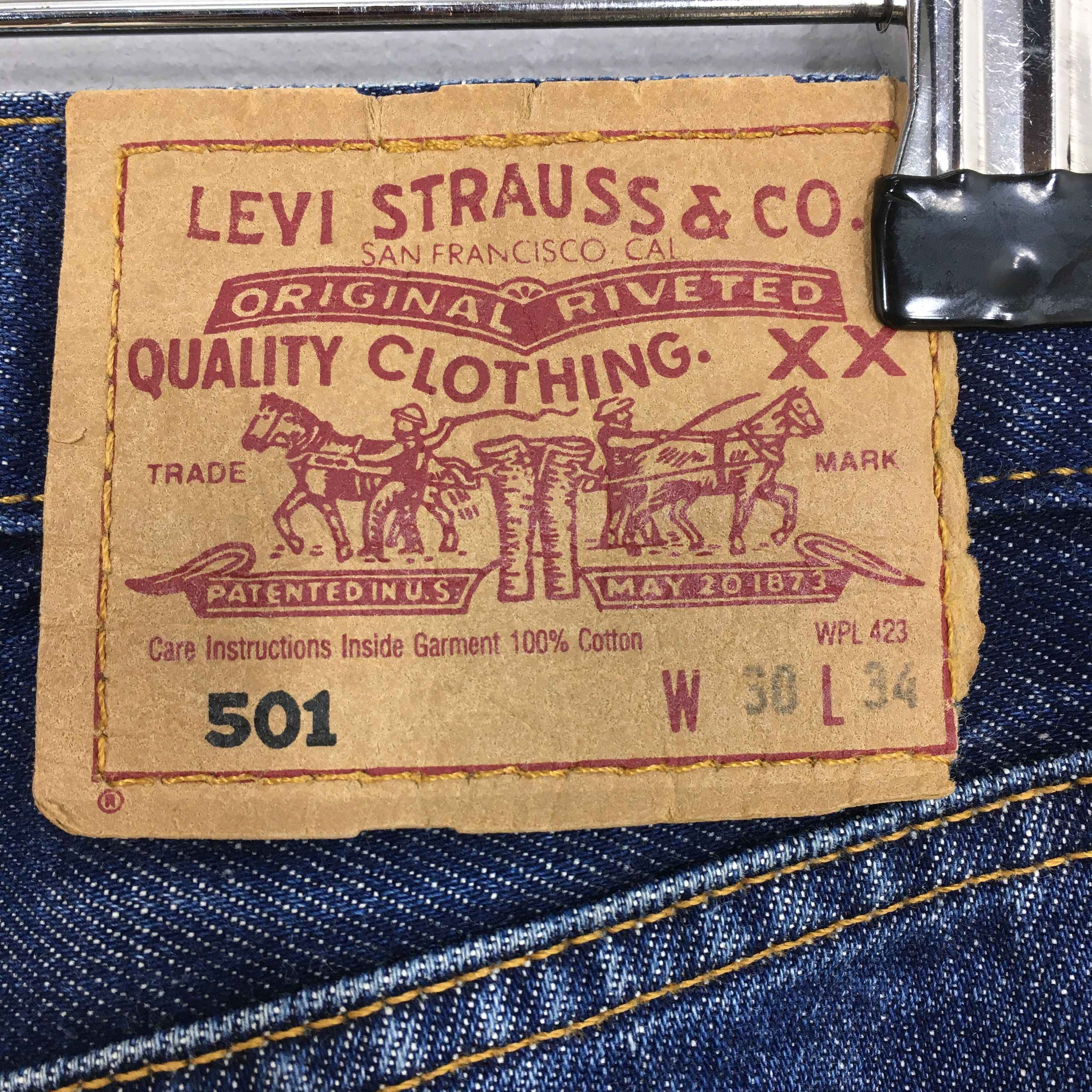Levi's Size 29x26.5 Vintage 90s Levi's 501 Faded Blue Jeans S740 Size US 29 - 13 Thumbnail
