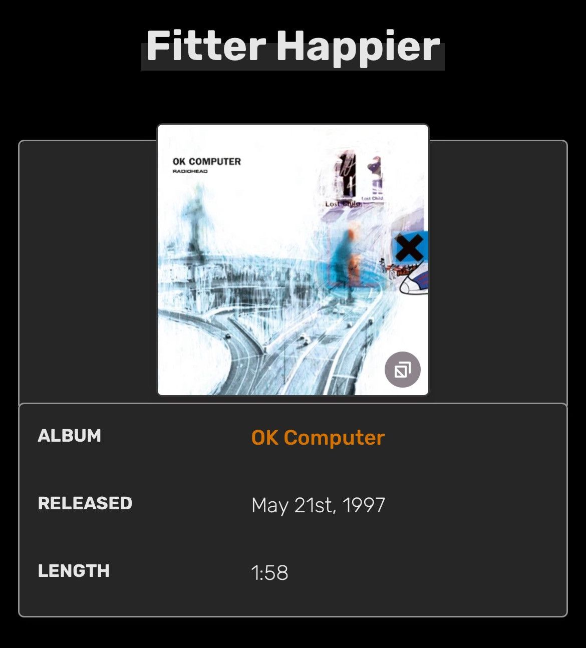 Other VTG 1997 Radiohead Ok Computer Album Fitter Happier Band Tee Size US L / EU 52-54 / 3 - 25 Thumbnail