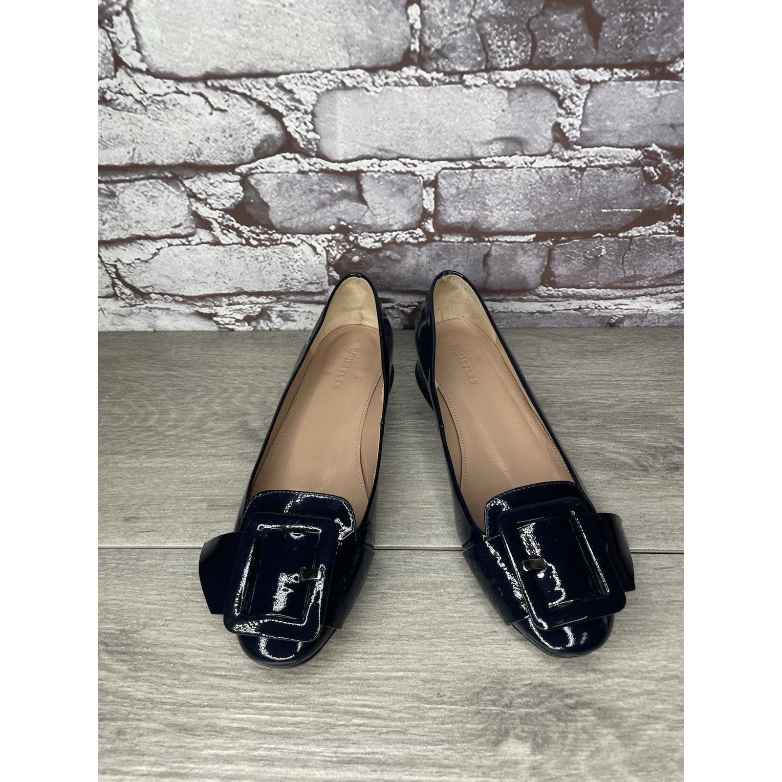 Whistles Whistles Navy Blue Patent Buckle Strap Pumps Block Heels Wo Size US 5.5 / IT 35.5 - 3 Thumbnail
