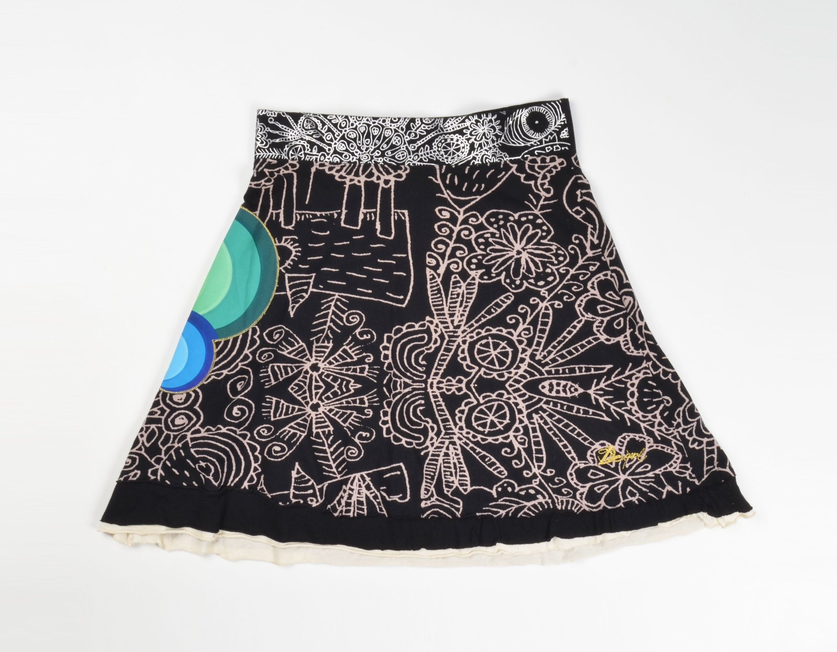 Desigual Vintage Desigual Y2k Graphic Print Boho A-Line Skirt Size 31" - 1 Thumbnail