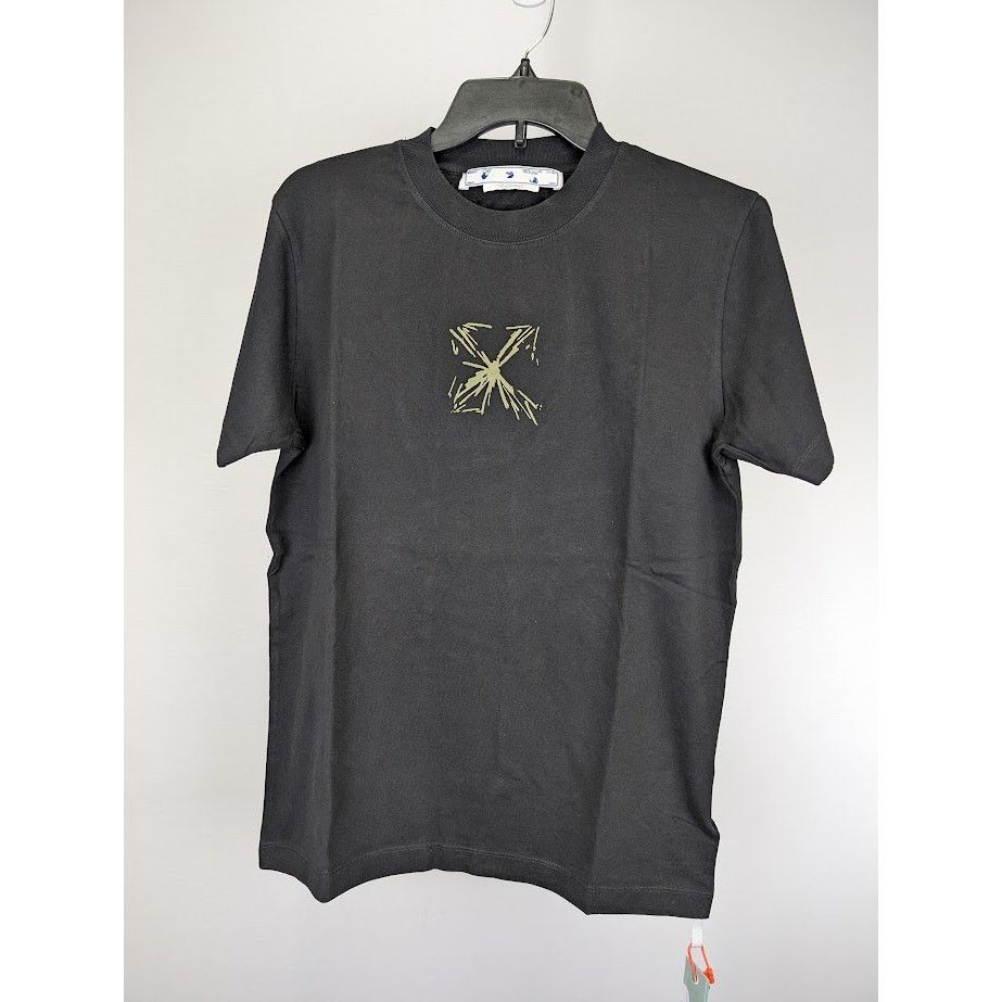 Off-White o1rshd1 Splash Arr Slim Short Sleeve T-Shirt in Black Beige Size US XS / EU 42 / 0 - 3 Thumbnail