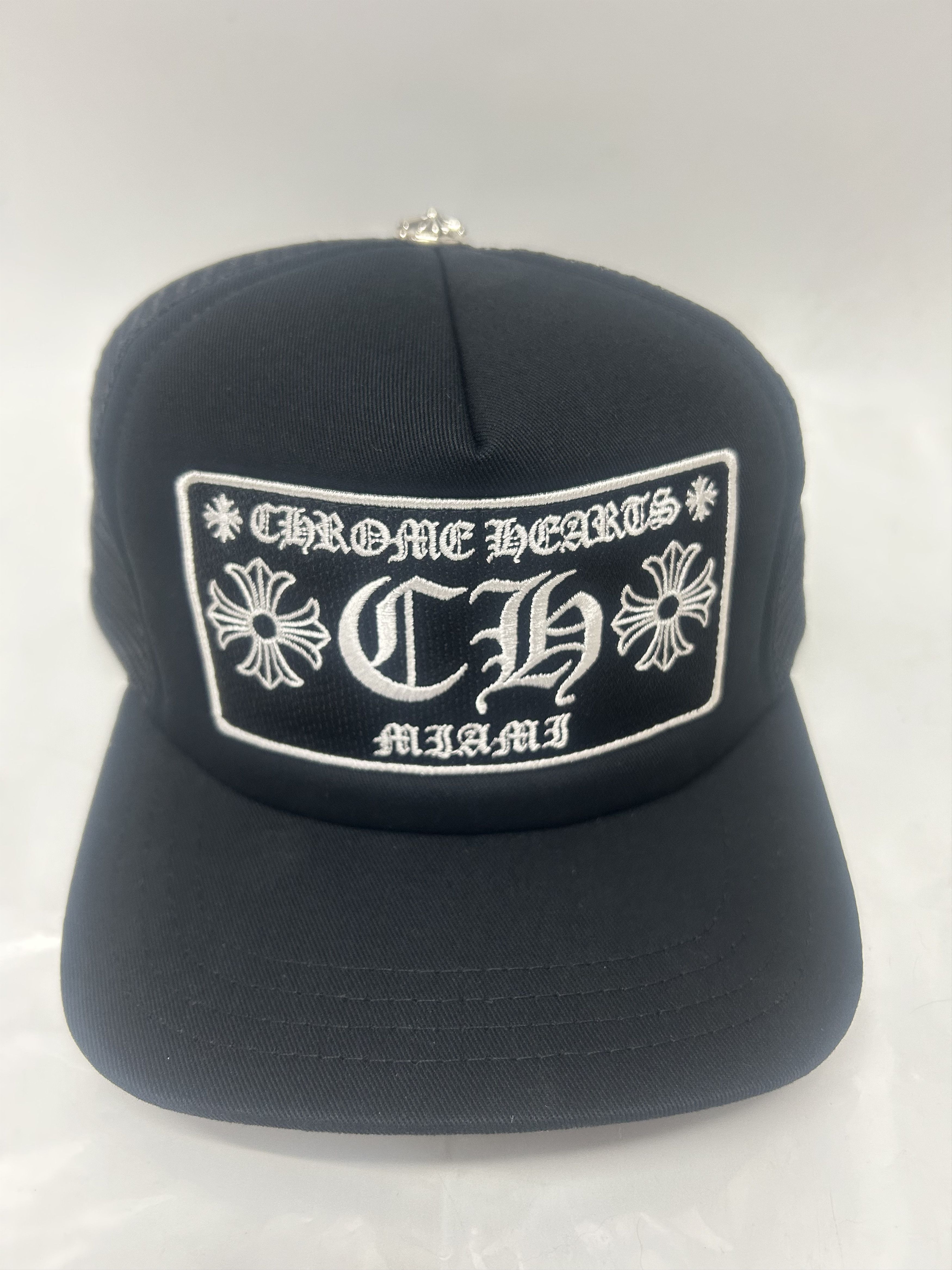 Chrome Hearts CH Miami Trucker Hat Black | Grailed