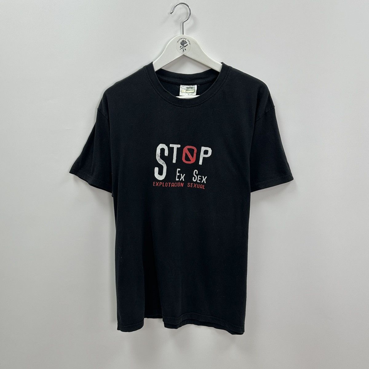 Vintage Vintage 00s Stop Ex Sex Explotacion sexual humor tee y2k Size US L / EU 52-54 / 3 - 1 Thumbnail