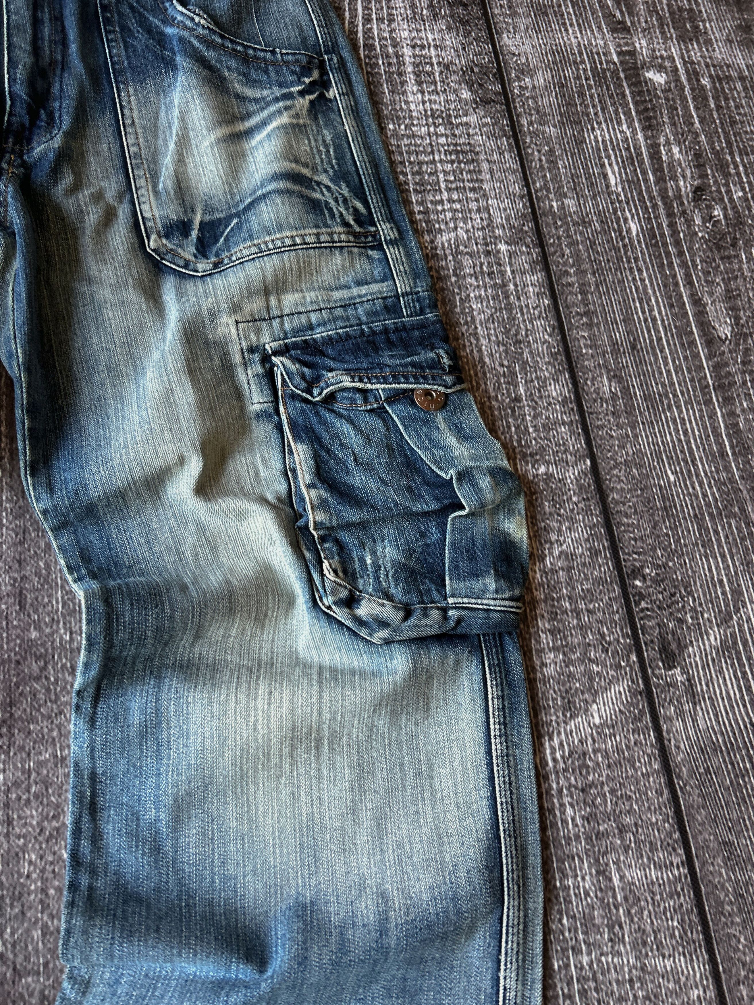 Vintage Baggy Denim Cargo Jeans Multi Pocket Wide Leg Y2K Streetwear Size US 32 / EU 48 - 5 Thumbnail