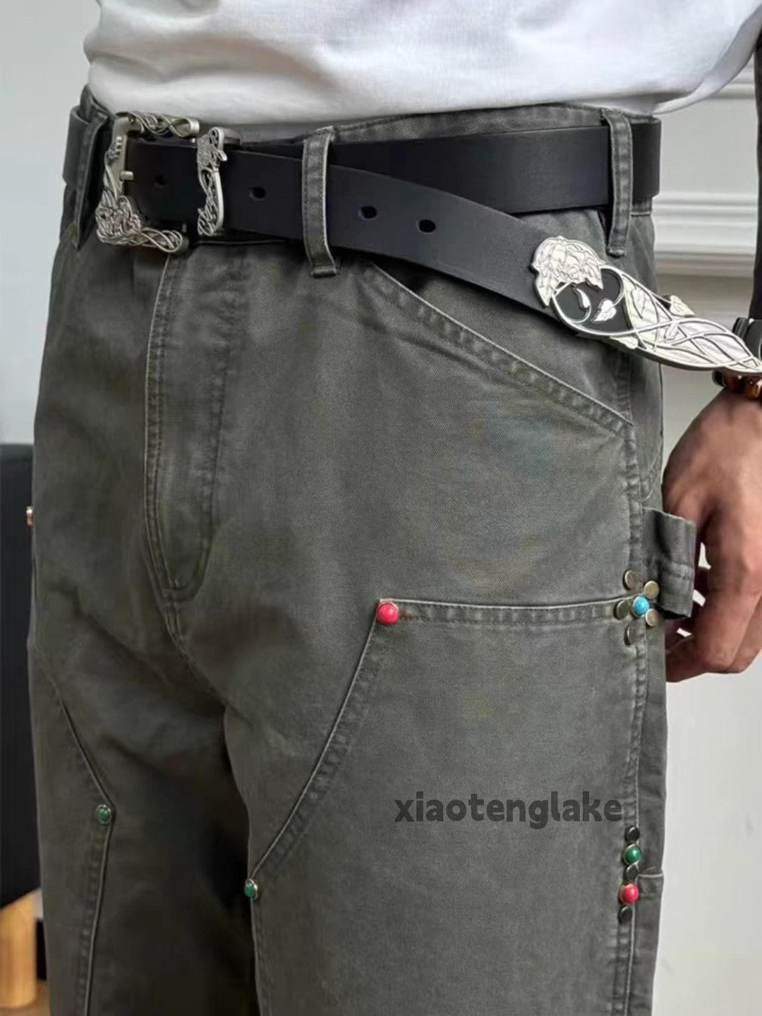 Designer × Vintage utility loose baggy yuppie workwear carpenter pants Size US 31 - 7 Thumbnail