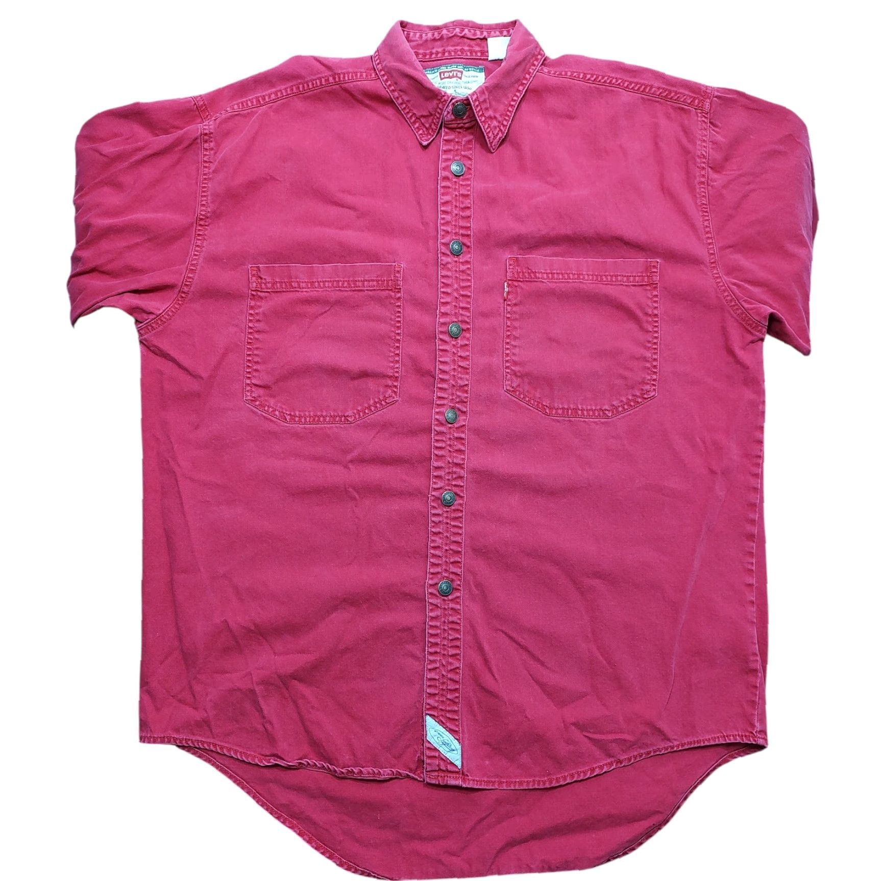 Levi's VINTAGE Levi's Button-Up Shirt Mens Large Red Heavy Canvas Long Sleeve Size US M / EU 48-50 / 2 - 3 Thumbnail