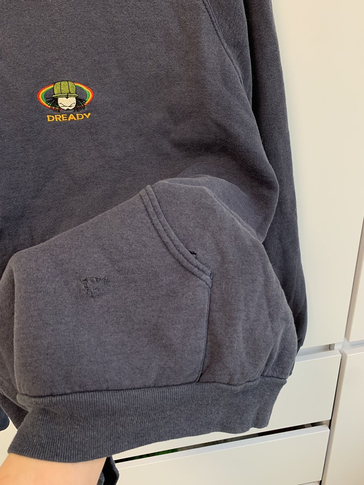 Hook-Ups × Vintage Vintage 1995 Dready Rasta Distressed Navy Hoodie Rare Size US M / EU 48-50 / 2 - 5 Thumbnail