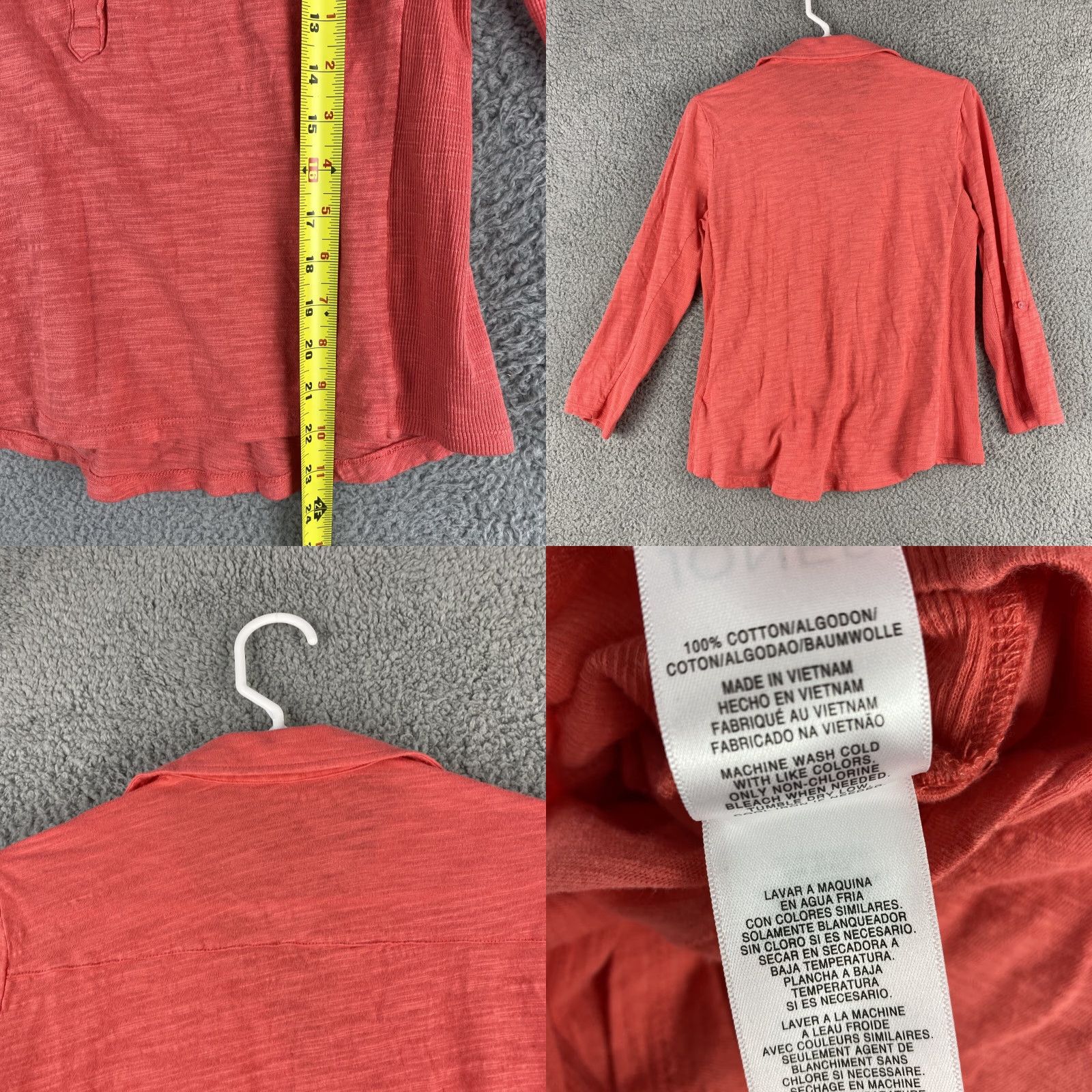 Jones New York Jones New York Shirt Women S Long Sleeve Peach Solid 40-30 Womens Size S / US 4 / IT 40 - 8 Thumbnail
