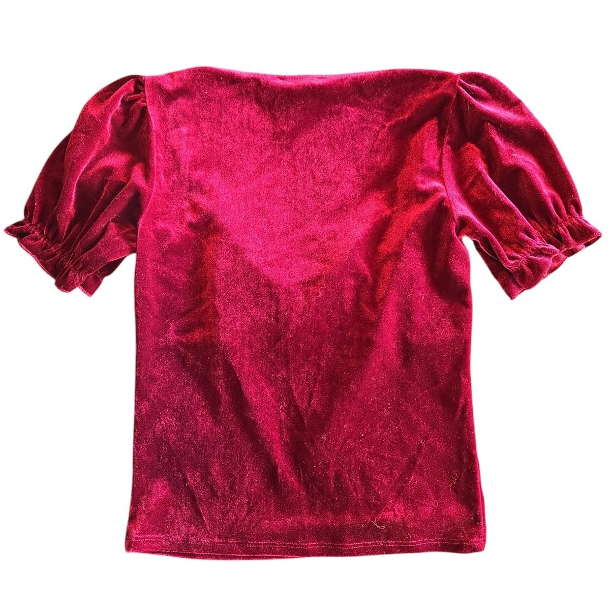 Forever 21 Forever 21 | Red Velvet Top with Sweatheart Neckline | Small Size S / US 4 / IT 40 - 4 Thumbnail