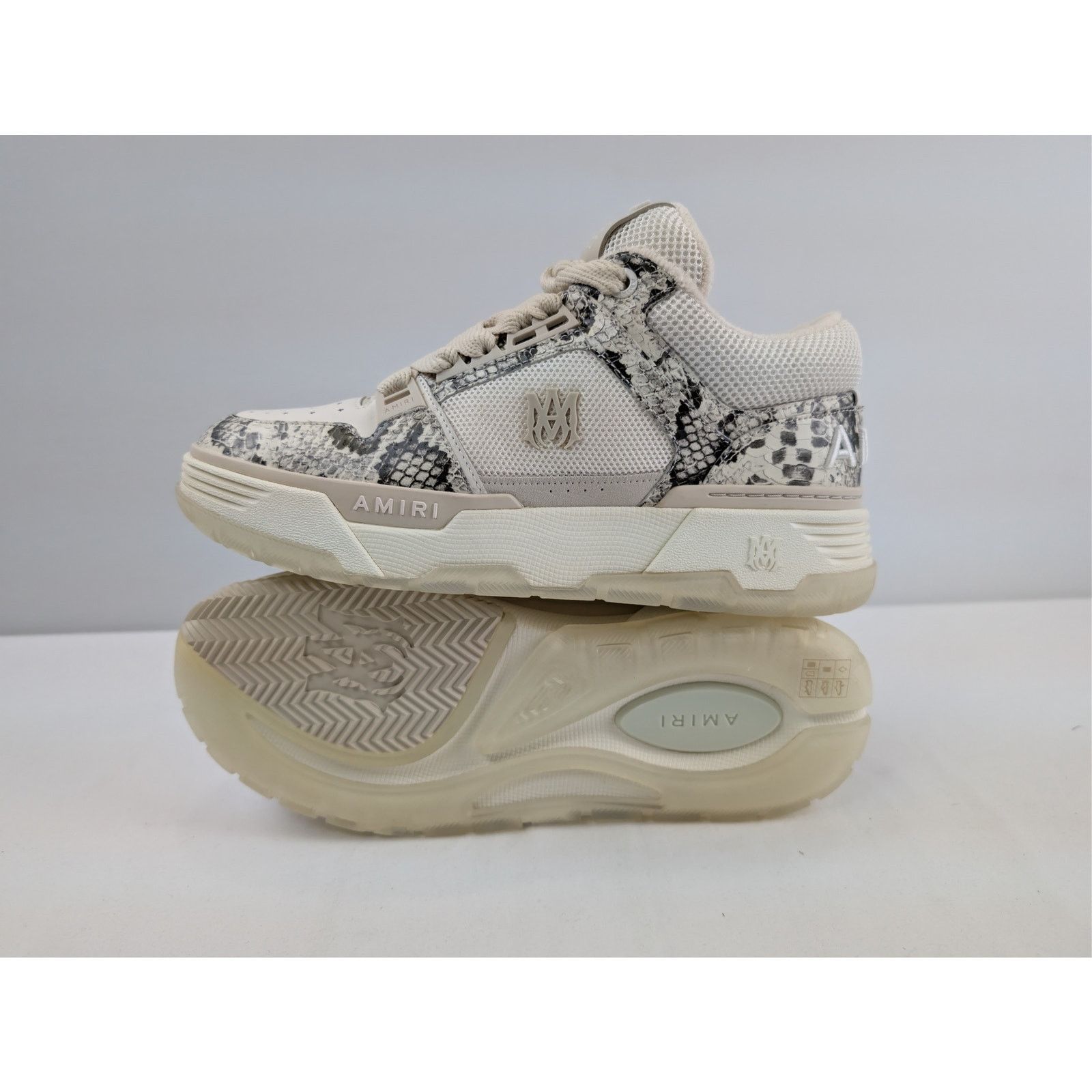 Amiri o1rshd1 Snake MA-1 Top Low Sneakers in Alabaster Size US 11 / EU 44 - 10 Thumbnail