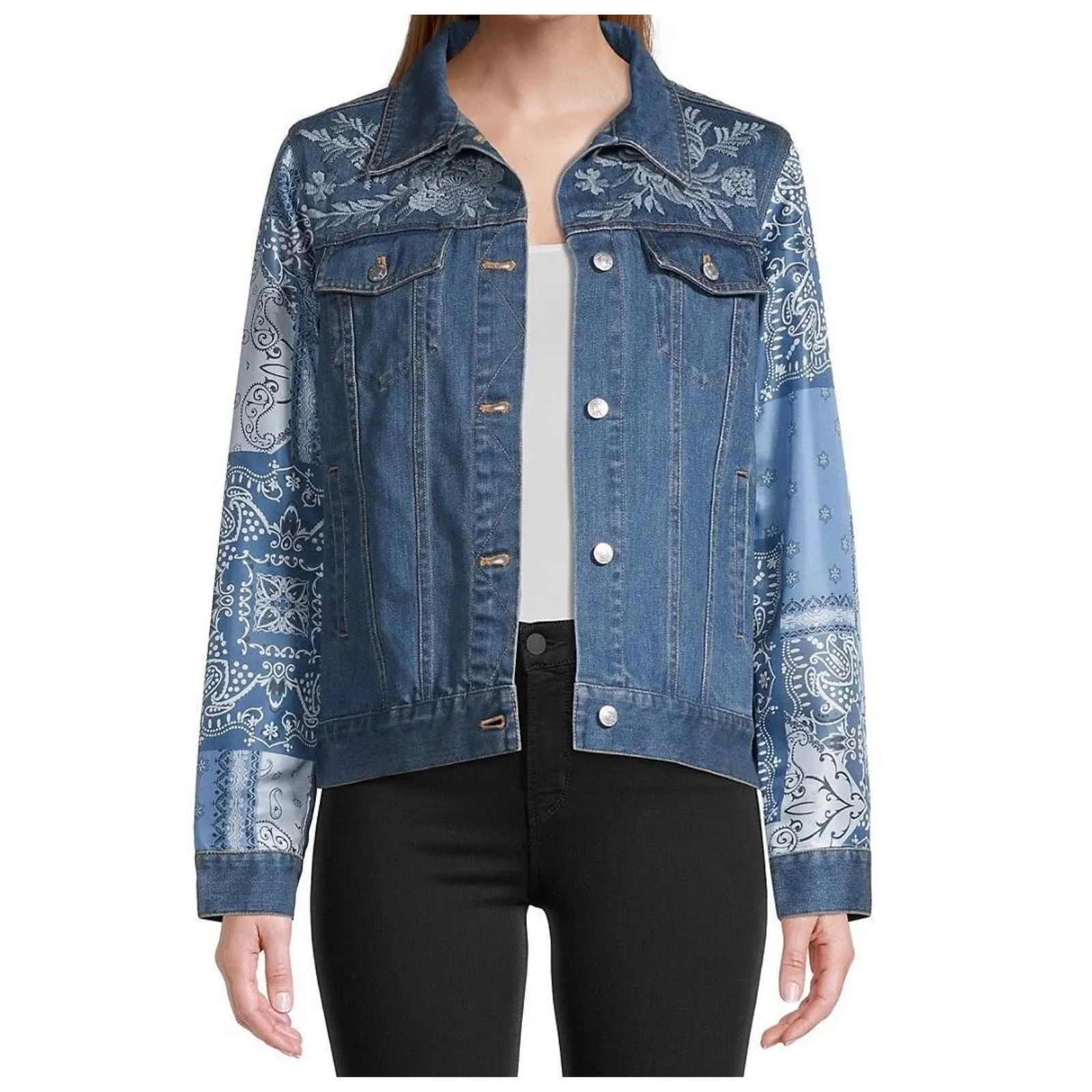 Johnny Was Workshop Bandana Patched Jacket