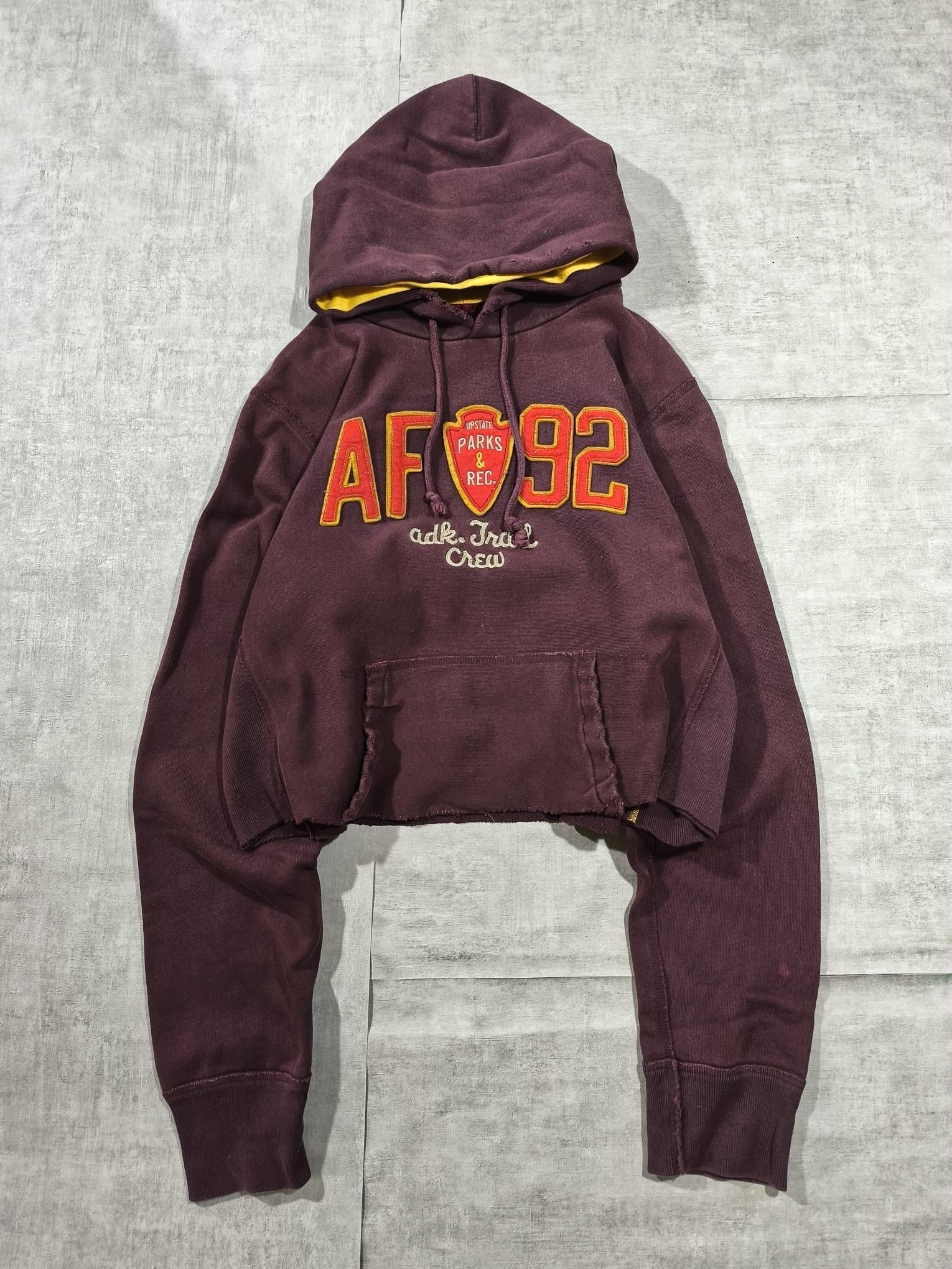 Abercrombie & Fitch Abercrombie vintage trashed cropped hoodie heavyweight sz L Size US L / EU 52-54 / 3 - 1 Thumbnail