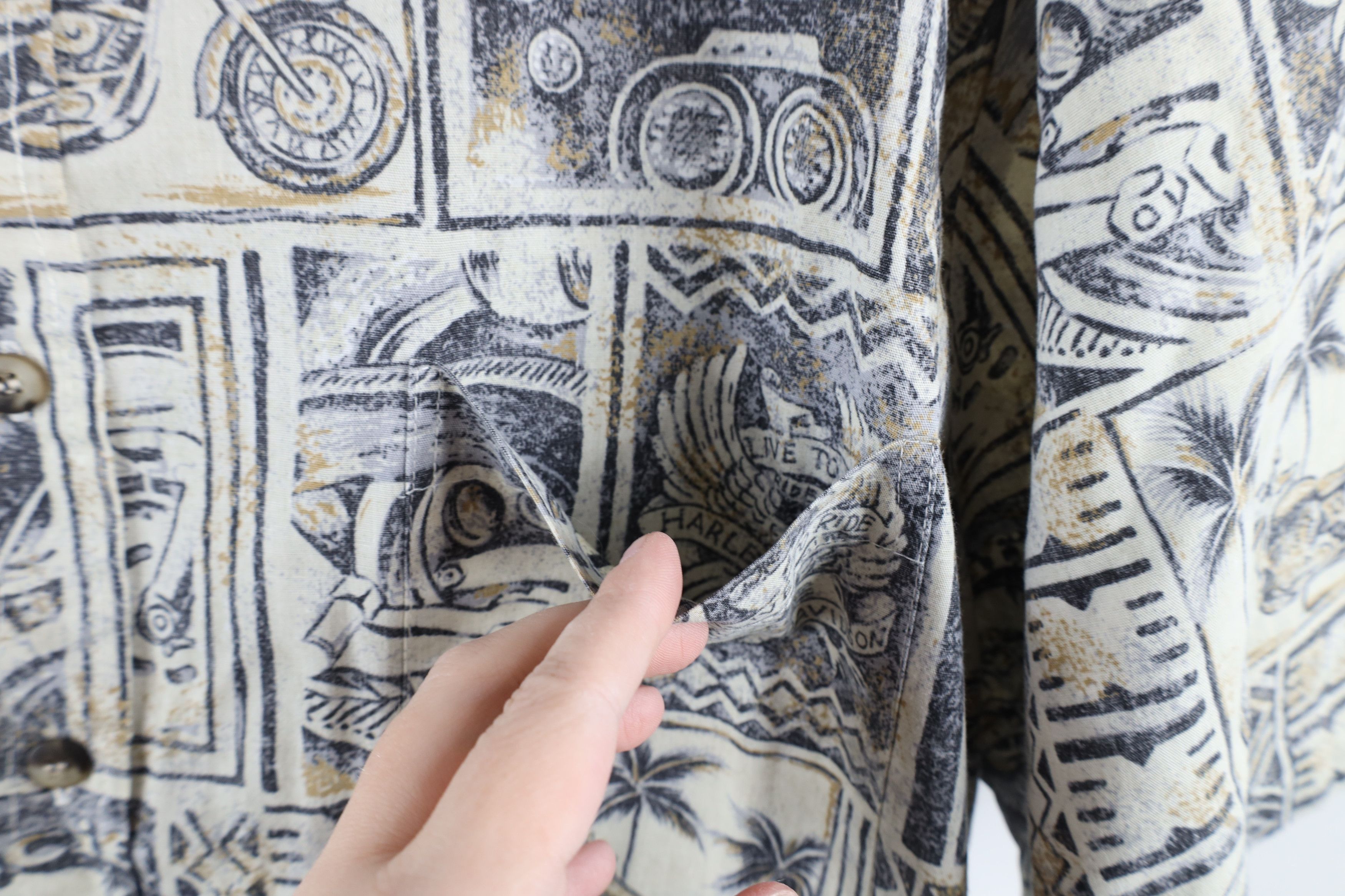 Harley Davidson Vintage 90s Harley Davidson Print Hawaiian Button Shirt USA Size US XL / EU 56 / 4 - 5 Thumbnail