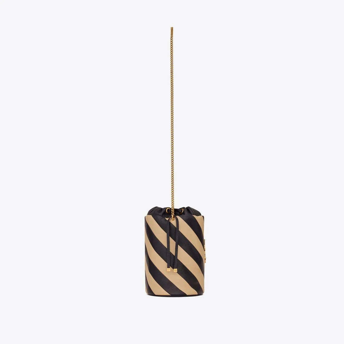 Saint Laurent Paris o1b1hav110924 Size: OS / Alix Leather Bucket Bag Navy & Nude Size ONE SIZE - 7 Thumbnail