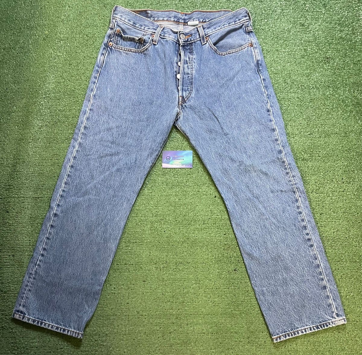 Levi's Vintage 1990s Levi 501 blue jeans Size US 34 / EU 50 - 1 Thumbnail