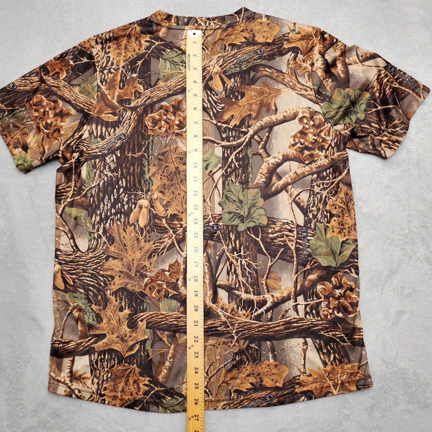 Vintage Seclusion 3D Camoflage Shirt Mens Medium Brown Camo Short Sleeve 100% Polyester Shirt Mens M Brown Camouflage 3D Seclusion Size US M / EU 48-50 / 2 - 7 Thumbnail