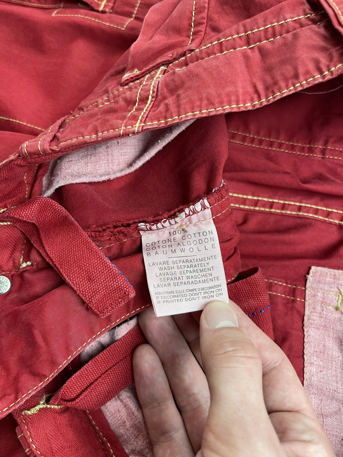 Other Red Y2K Utility Trousers Zip Hem Pockets Vintage Cargo Pants Size US 34 / EU 50 - 12 Thumbnail