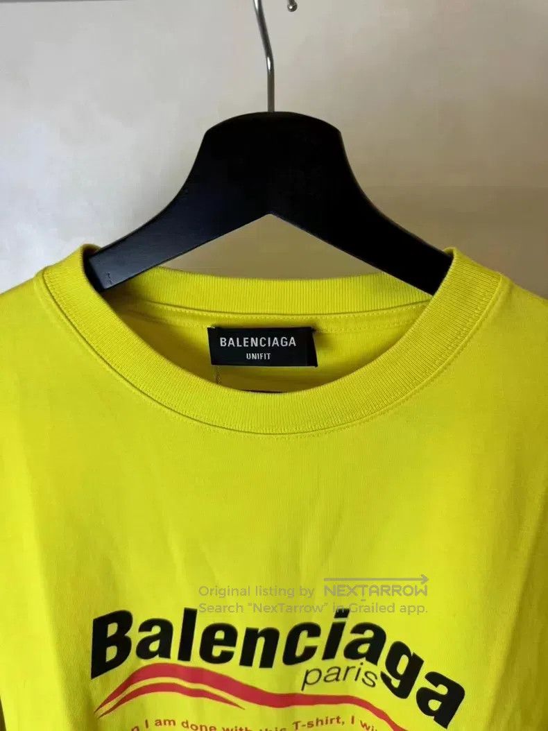Balenciaga Balenciaga Yellow eco-friendly wave logo short-sleeve Size US XS / EU 42 / 0 - 3 Thumbnail